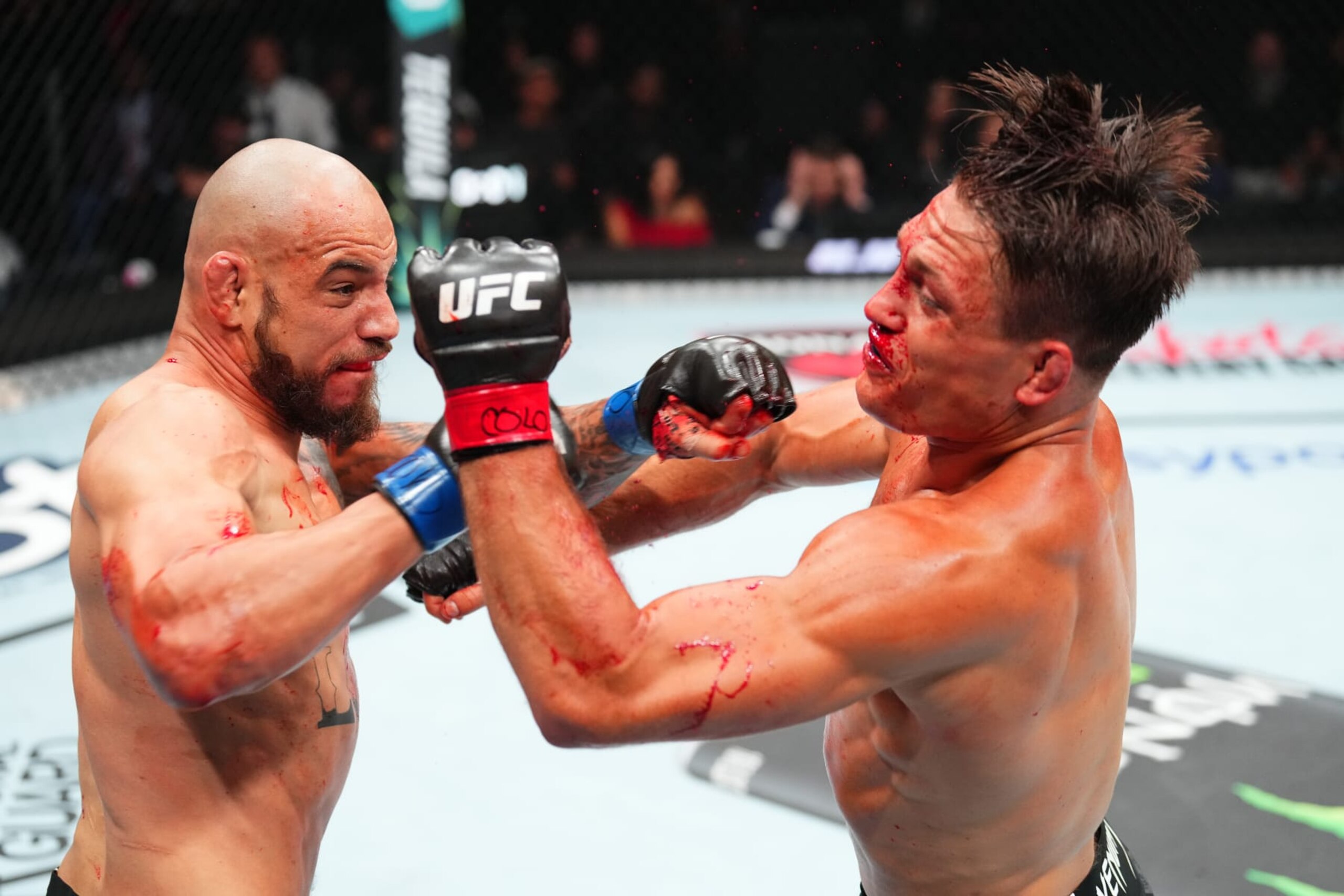Jean Silva punches Drew Dober Jean Silva punches Drew Dober