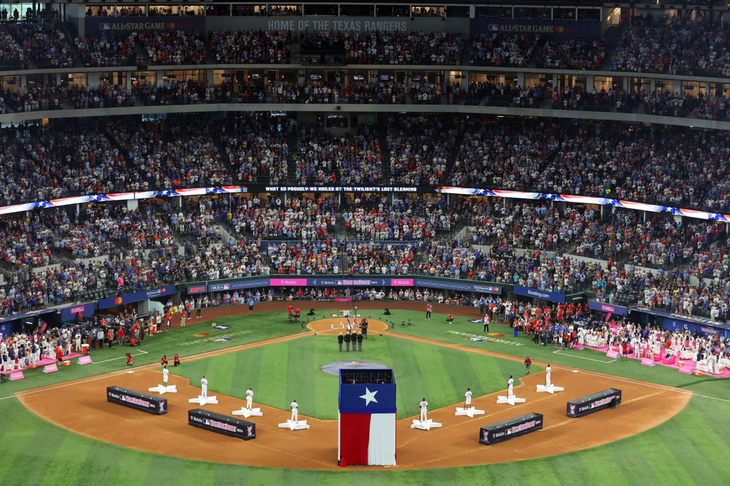 ARLINGTON, TEXAS - JULY 15: A general view of the stadium during the T-Mobile Home Run Derby at Globe Life Field on July 15, 2024 in Arlington, Texas. (Photo by Richard Rodriguez/Getty Images) ARLINGTON, TEXAS - JULY 15: A general view of the stadium during the T-Mobile Home Run Derby at Globe Life Field on July 15, 2024 in Arlington, Texas. (Photo by Richard Rodriguez/Getty Images)