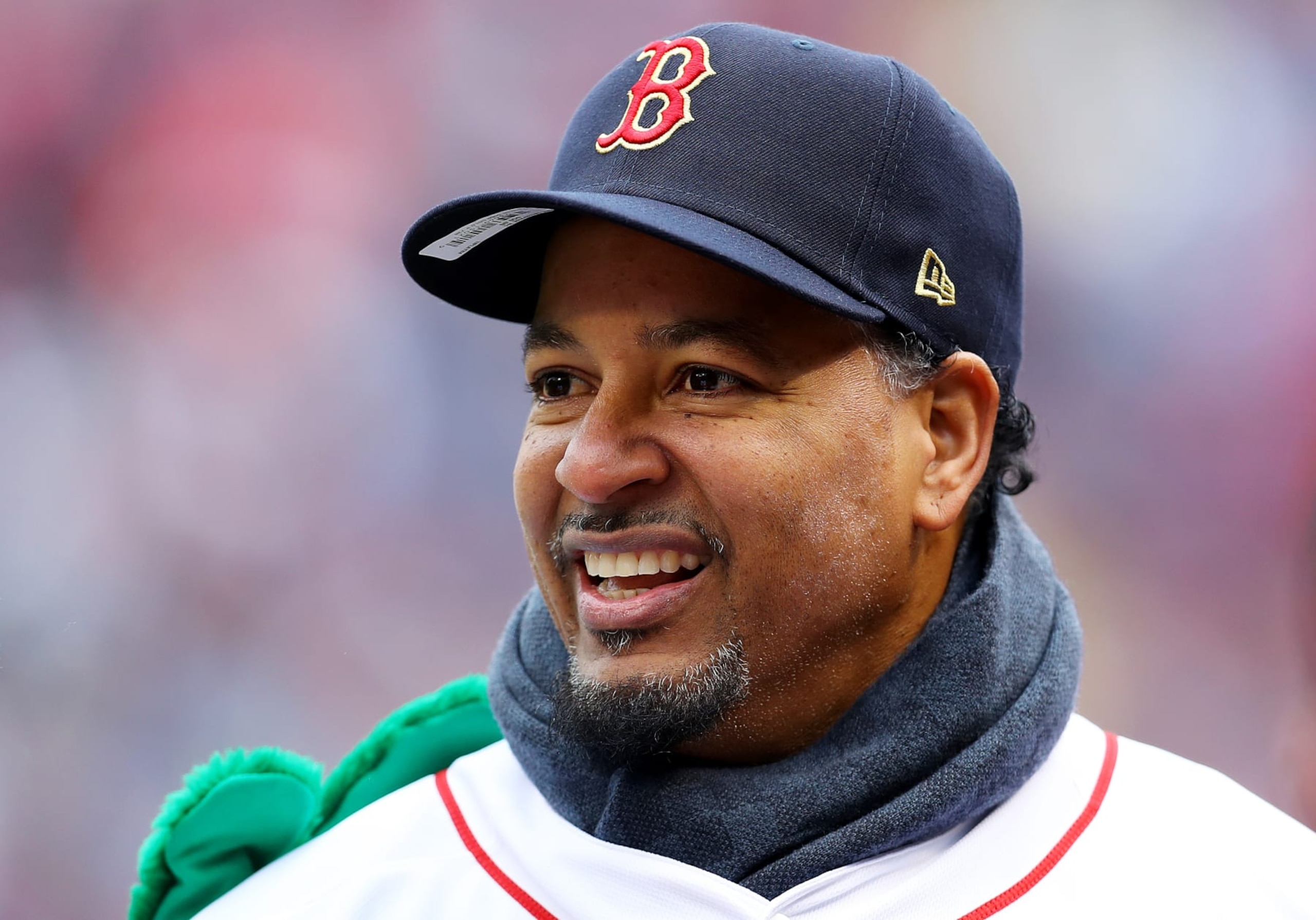 BOSTON, MASSACHUSETTS - APRIL 09: Former Boston Red Sox player Manny Ramirez looks on before the Red Sox home opening game against the Toronto Blue Jaysat Fenway Park on April 09, 2019 in Boston, Massachusetts. (Photo by Maddie Meyer/Getty Images)