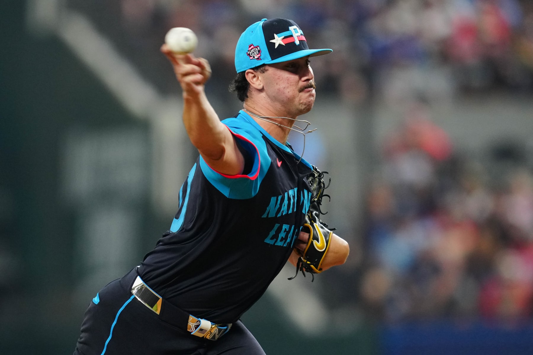 ARLINGTON, TX - JULY 16: Paul Skenes #30 of the Pittsburgh Pirates pitches during the 94th MLB All-Star Game presented by Mastercard at Globe Life Field on Tuesday, July 16, 2024 in Arlington, Texas. (Photo by Mary DeCicco/MLB Photos via Getty Images) ARLINGTON, TX - JULY 16: Paul Skenes #30 of the Pittsburgh Pirates pitches during the 94th MLB All-Star Game presented by Mastercard at Globe Life Field on Tuesday, July 16, 2024 in Arlington, Texas. (Photo by Mary DeCicco/MLB Photos via Getty Images)