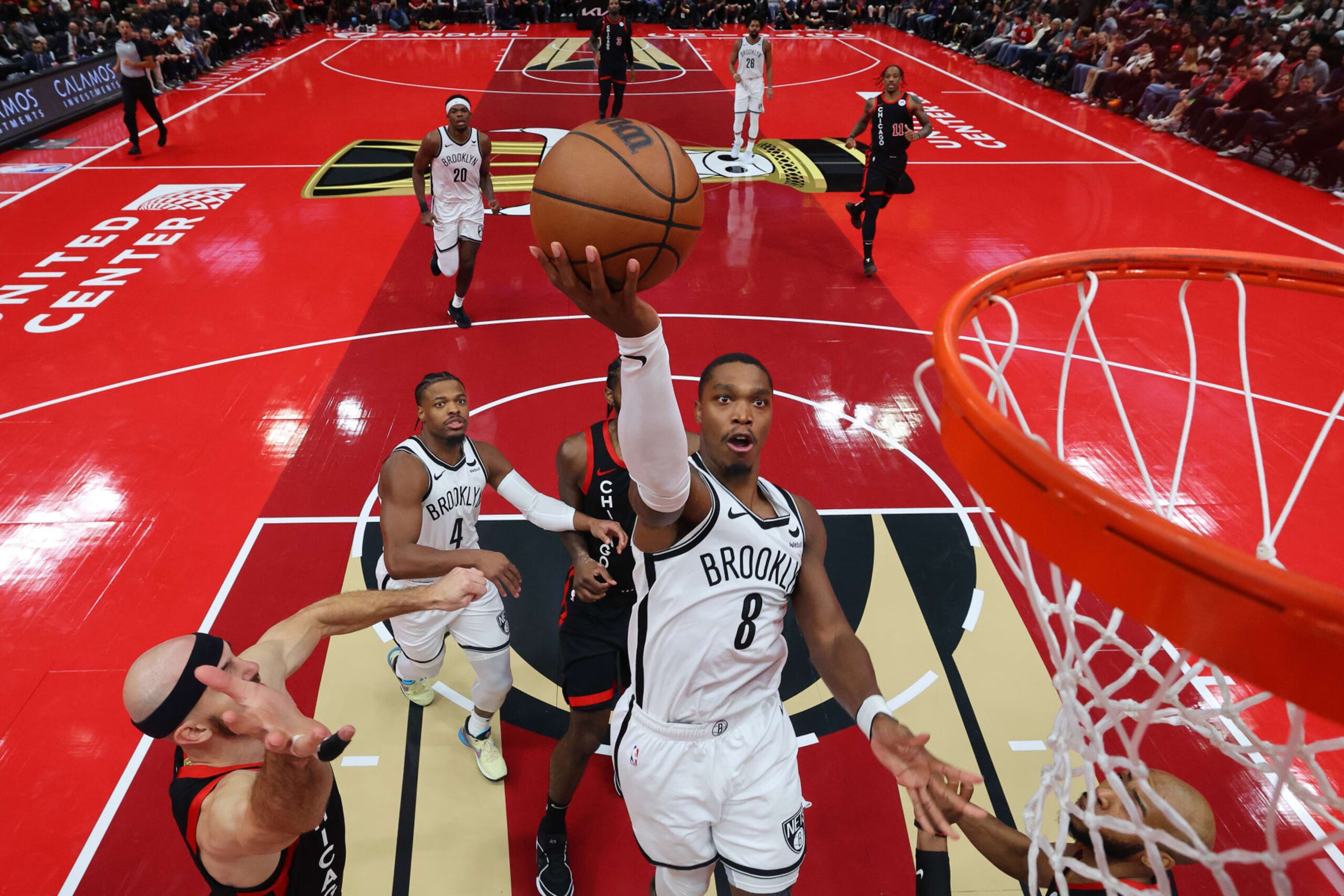 CHICAGO, ILLINOIS - NOVEMBER 03: Lonnie Walker IV #8 of the Brooklyn Nets goes up for a layup against the Chicago Bulls in the second half of the NBA In-Season Tournament at the United Center on November 03, 2023 in Chicago, Illinois. NOTE TO USER: User expressly acknowledges and agrees that, by downloading and or using this photograph, User is consenting to the terms and conditions of the Getty Images License Agreement. (Photo by Michael Reaves/Getty Images) CHICAGO, ILLINOIS - NOVEMBER 03: Lonnie Walker IV #8 of the Brooklyn Nets goes up for a layup against the Chicago Bulls in the second half of the NBA In-Season Tournament at the United Center on November 03, 2023 in Chicago, Illinois. NOTE TO USER: User expressly acknowledges and agrees that, by downloading and or using this photograph, User is consenting to the terms and conditions of the Getty Images License Agreement. (Photo by Michael Reaves/Getty Images)