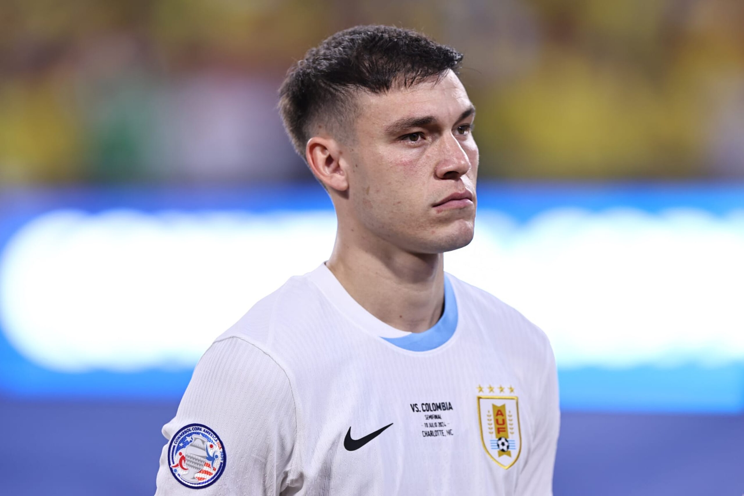 CHARLOTTE, NORTH CAROLINA - JULY 10: Manuel Ugarte of Uruguay lines up prior to the CONMEBOL Copa America 2024 semifinal match between Uruguay and Colombia at Bank of America Stadium on July 10, 2024 in Charlotte, North Carolina. (Photo by Omar Vega/Getty Images) CHARLOTTE, NORTH CAROLINA - JULY 10: Manuel Ugarte of Uruguay lines up prior to the CONMEBOL Copa America 2024 semifinal match between Uruguay and Colombia at Bank of America Stadium on July 10, 2024 in Charlotte, North Carolina. (Photo by Omar Vega/Getty Images)
