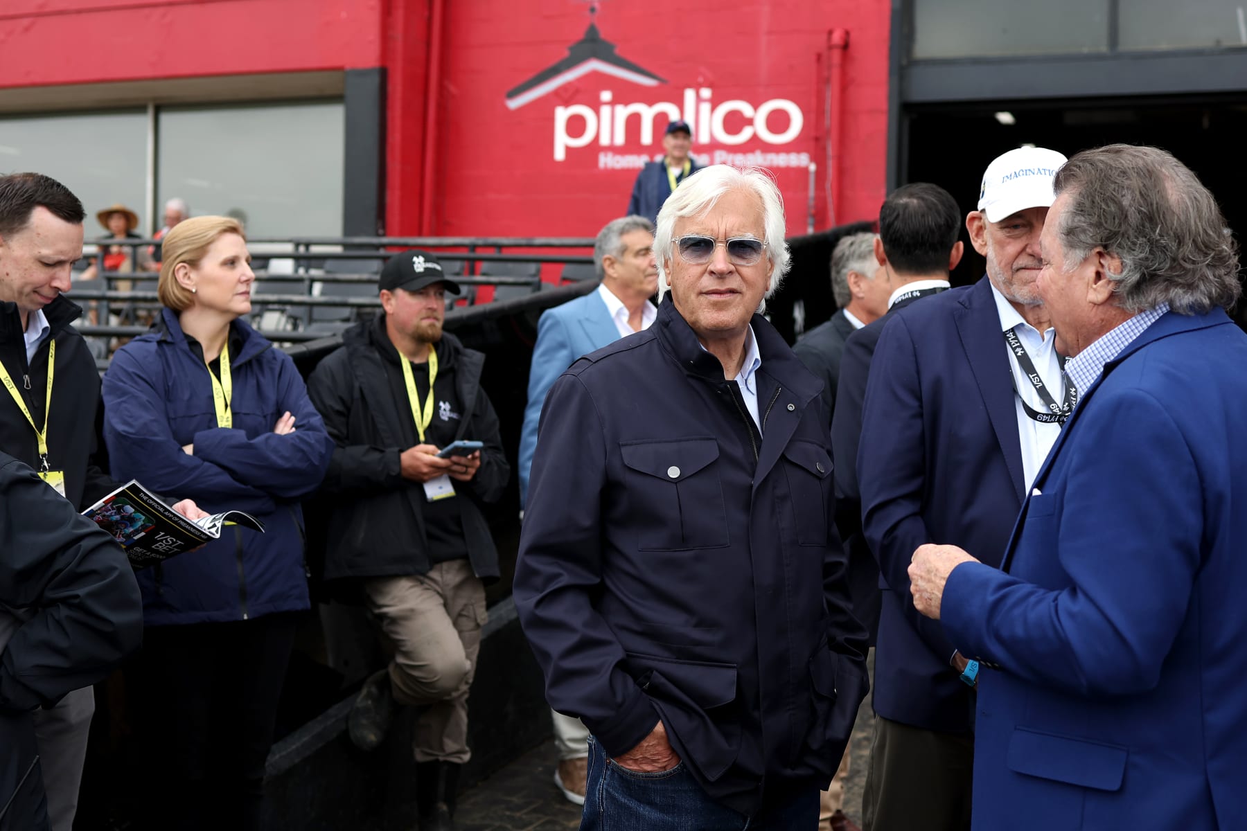 BALTIMORE, MARYLAND - MAY 18: Trainer Bob Baffert watches the third race ahead of the 149th running of the Preakness Stakes at Pimlico Race Course on May 18, 2024 in Baltimore, Maryland. (Photo by Rob Carr/Getty Images)