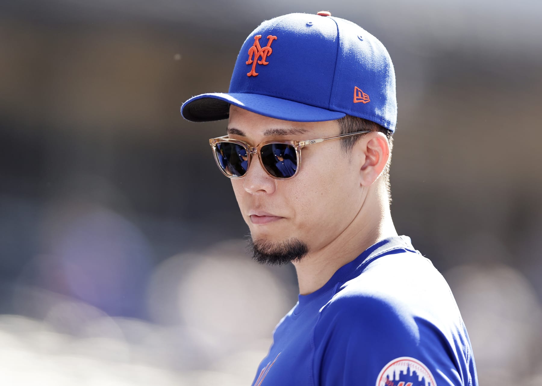 NEW YORK, NEW YORK - JULY 11:  Kodai Senga #34 of the New York Mets looks on after a game against the Washington Nationals at Citi Field on July 11, 2024 in New York City. (Photo by Jim McIsaac/Getty Images)