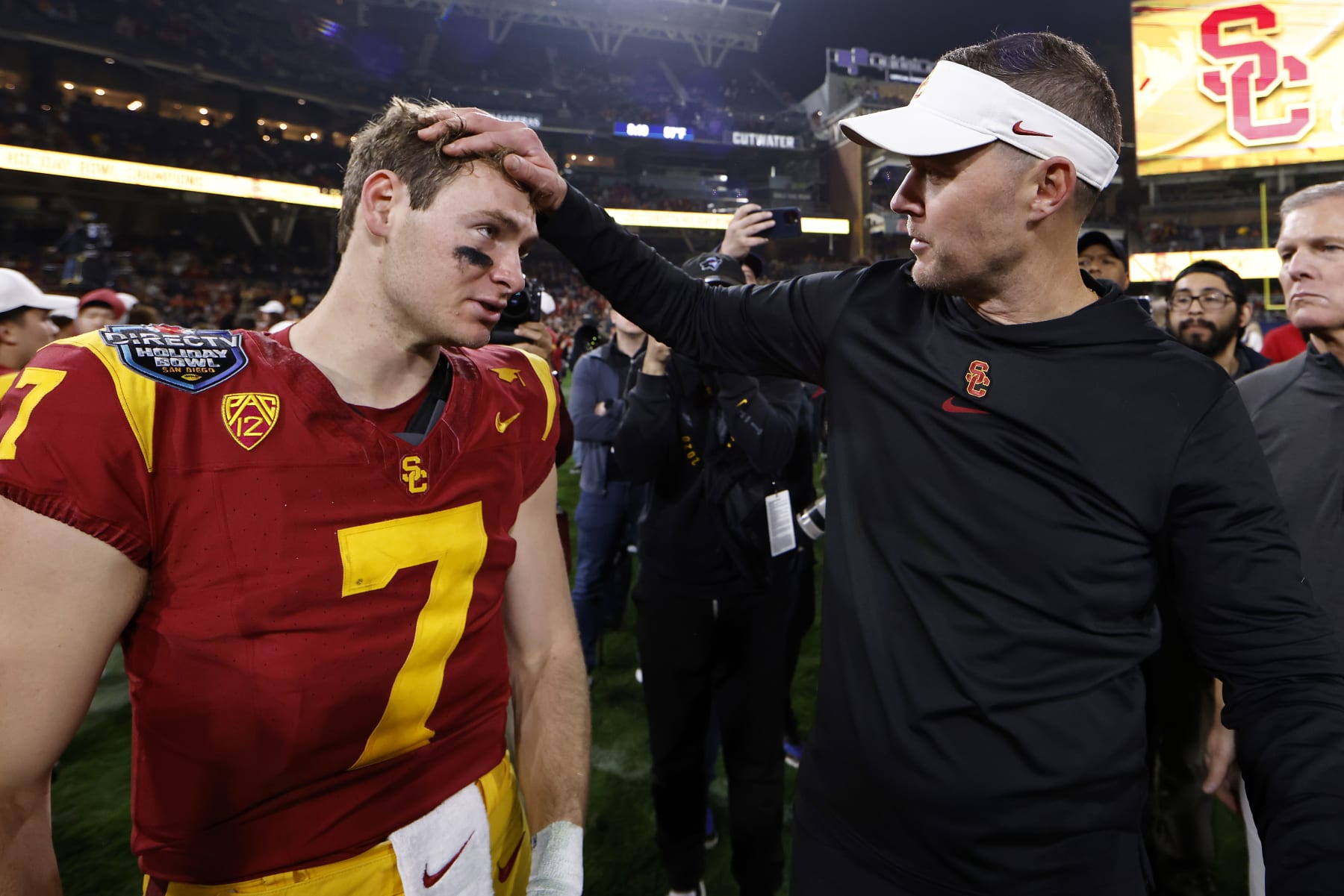Miller Moss and Lincoln Riley