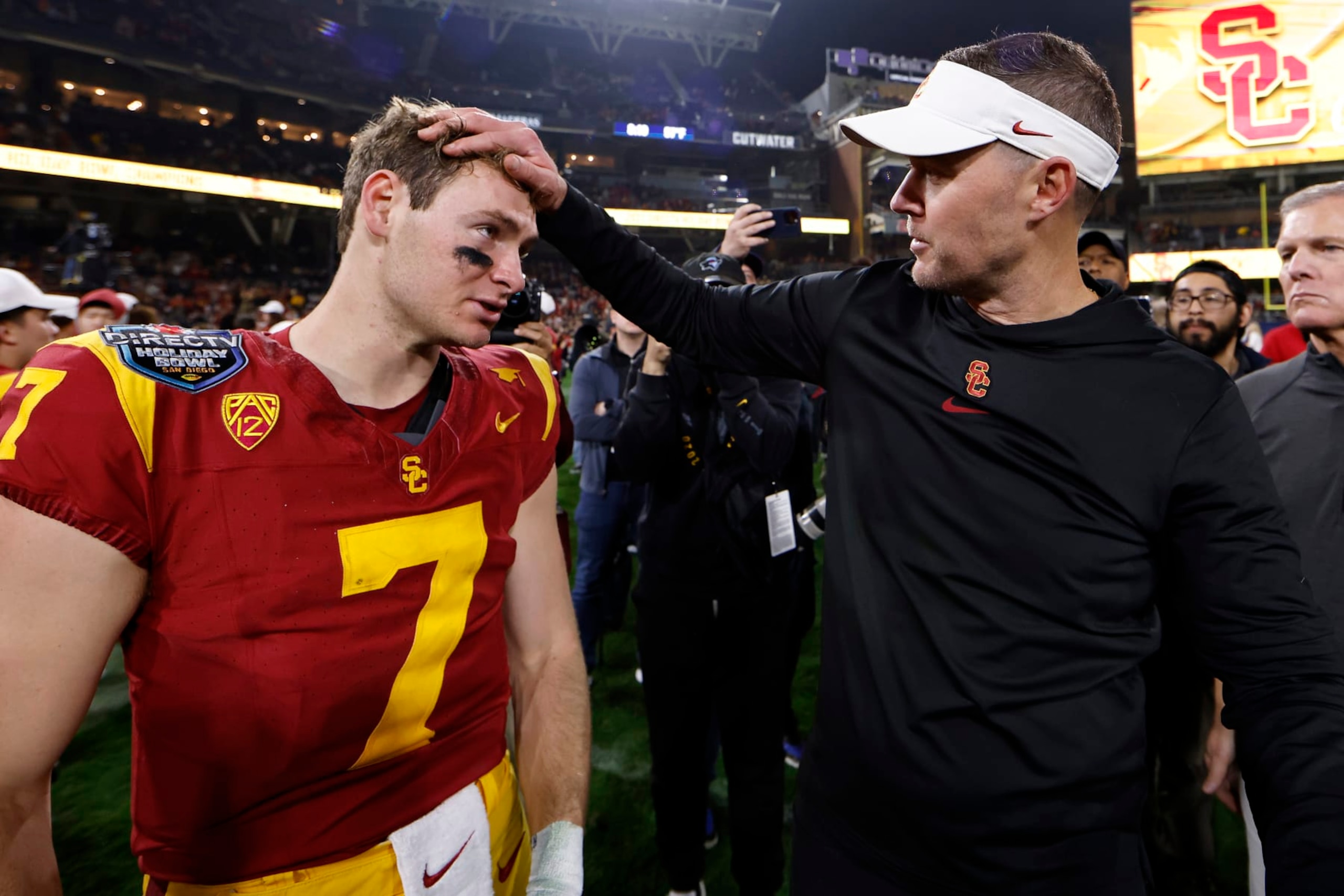 Miller Moss and Lincoln Riley