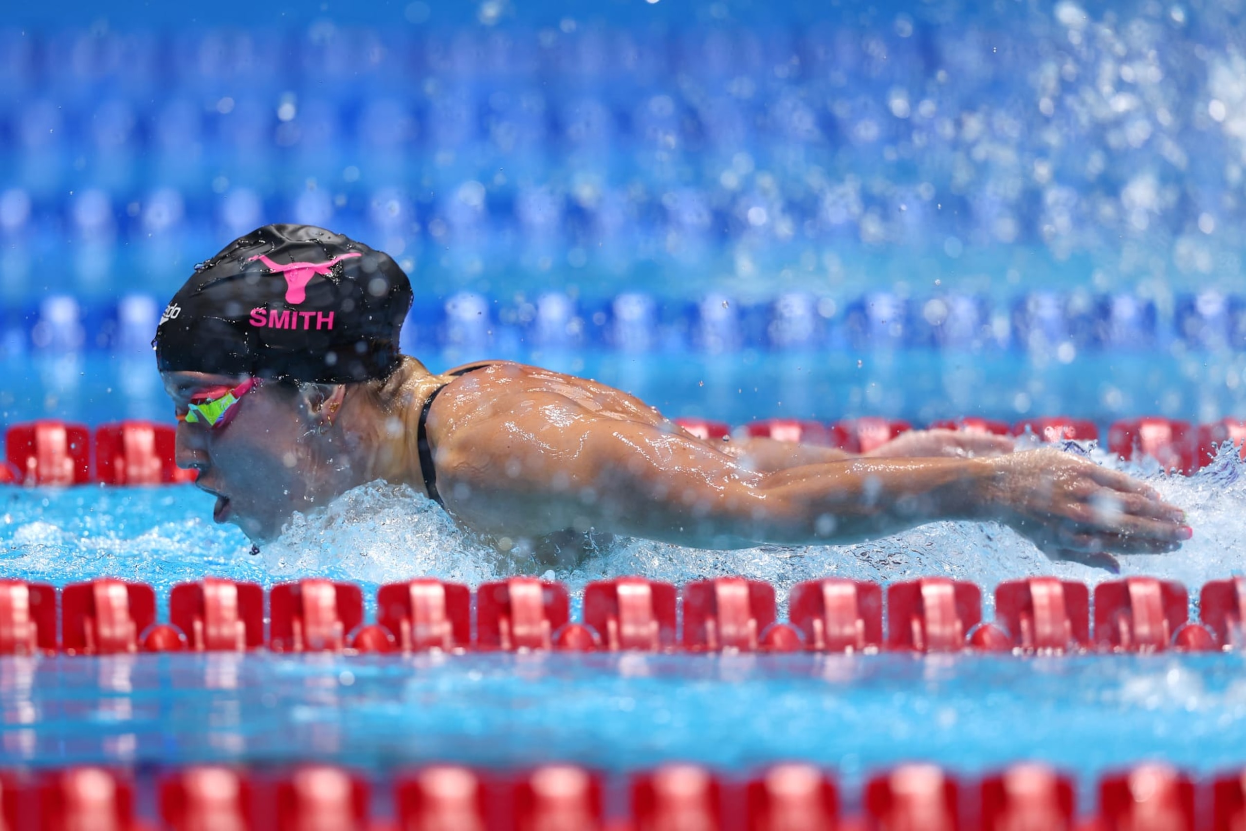 INDIANAPOLIS, INDIANA - JUNE 20: Regan Smith of the United States competes in the Women's 200m butterfly final on Day Six of the 2024 U.S. Olympic Team Swimming Trials at Lucas Oil Stadium on June 20, 2024 in Indianapolis, Indiana. (Photo by Maddie Meyer/Getty Images) INDIANAPOLIS, INDIANA - JUNE 20: Regan Smith of the United States competes in the Women's 200m butterfly final on Day Six of the 2024 U.S. Olympic Team Swimming Trials at Lucas Oil Stadium on June 20, 2024 in Indianapolis, Indiana. (Photo by Maddie Meyer/Getty Images)