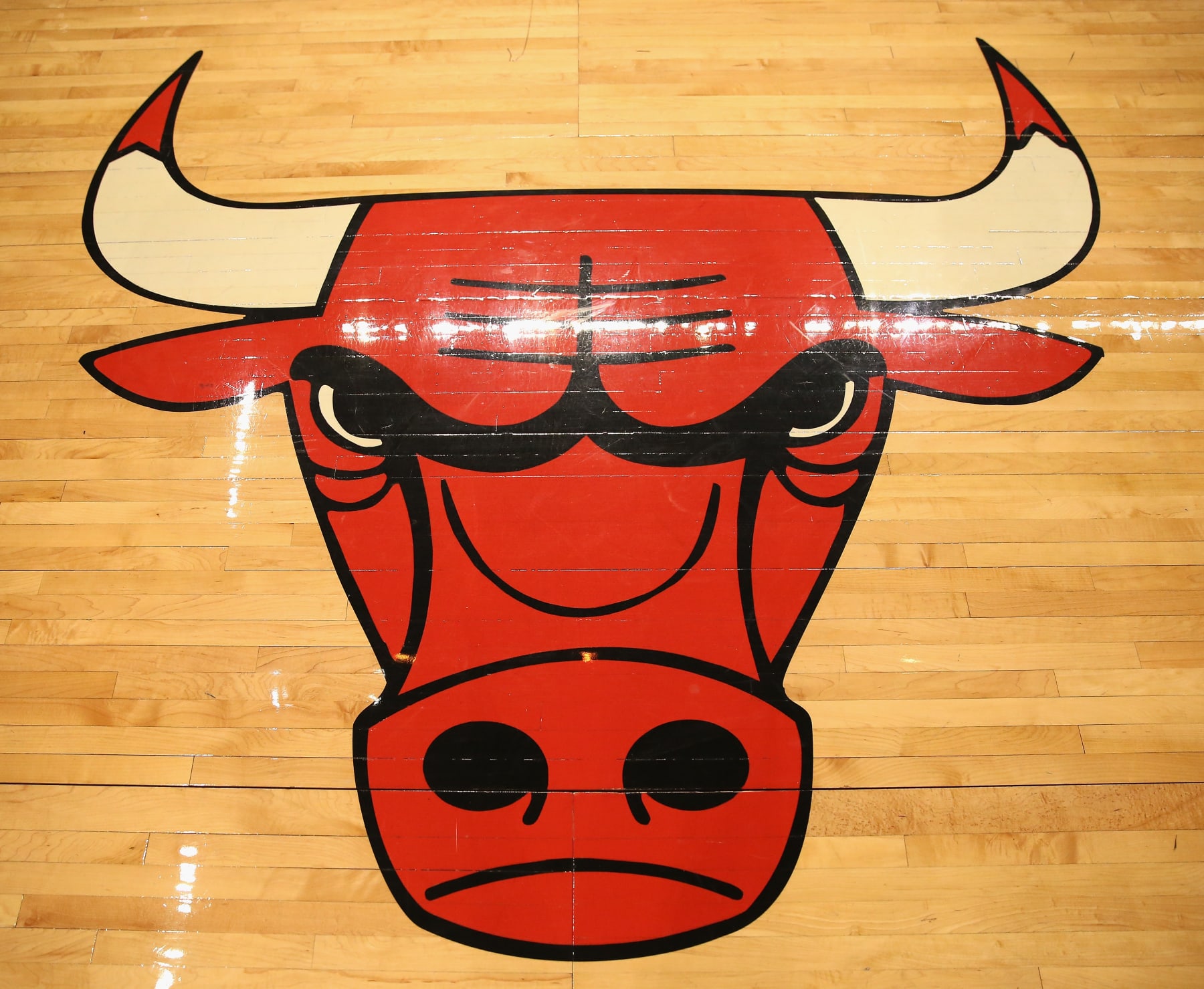 CHICAGO, IL - NOVEMBER 08: A general view of the Chicago Bulls logo on the floor before a game against the Utah Jazz at the United Center on November 8, 2013 in Chicago, Illinois. The Bulls defeated the Jazz 97-73. NOTE TO USER: User expressly acknowledges and agrees that, by downloading and or using this photograph, User is consenting to the terms and conditions of the Getty Images License Agreement. (Photo by Jonathan Daniel/Getty Images)