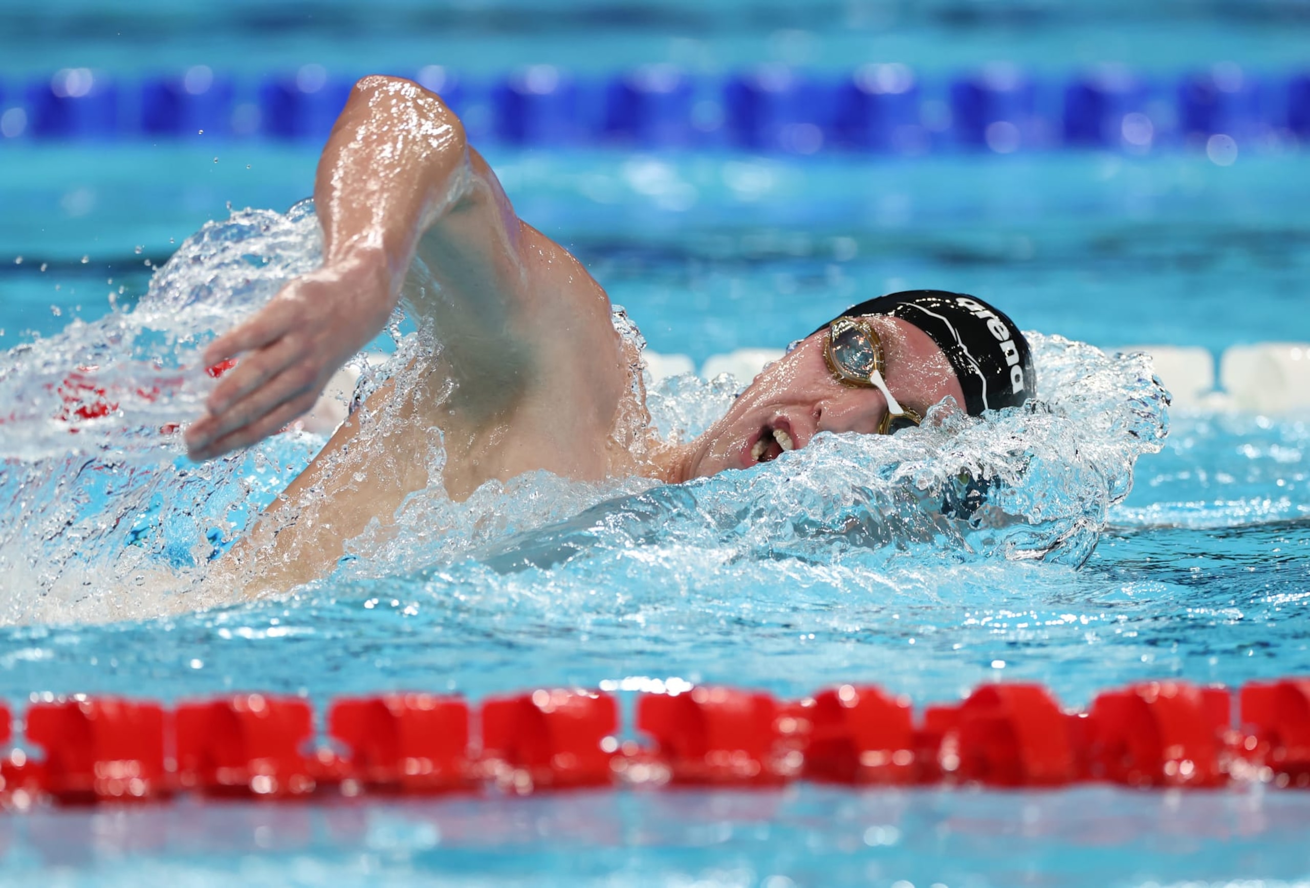 NANTERRE, FRANCE - JULY 29: Daniel Wiffen of Team Ireland competes in the heats of the Men's 800m Freestyle on day three of the Olympic Games Paris 2024 at Paris La Defense Arena on July 29, 2024 in Nanterre, France. (Photo by Ian MacNicol/Getty Images)