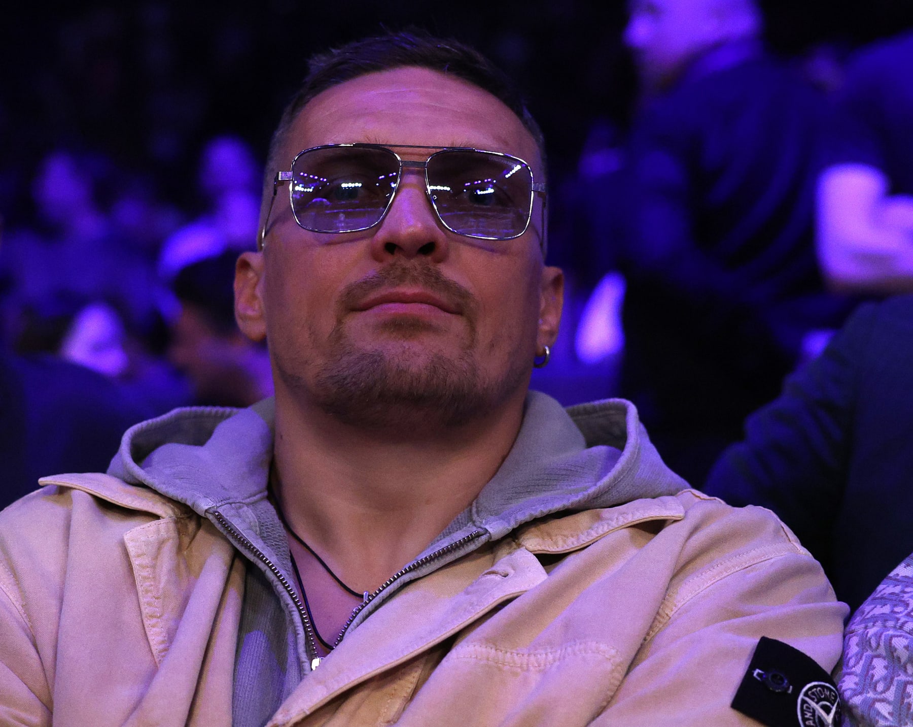LONDON, ENGLAND - JULY 27: Oleksandr Usyk watches the boxing at The O2 Arena on July 27, 2024 in London, England. (Photo by Warren Little/Getty Images)