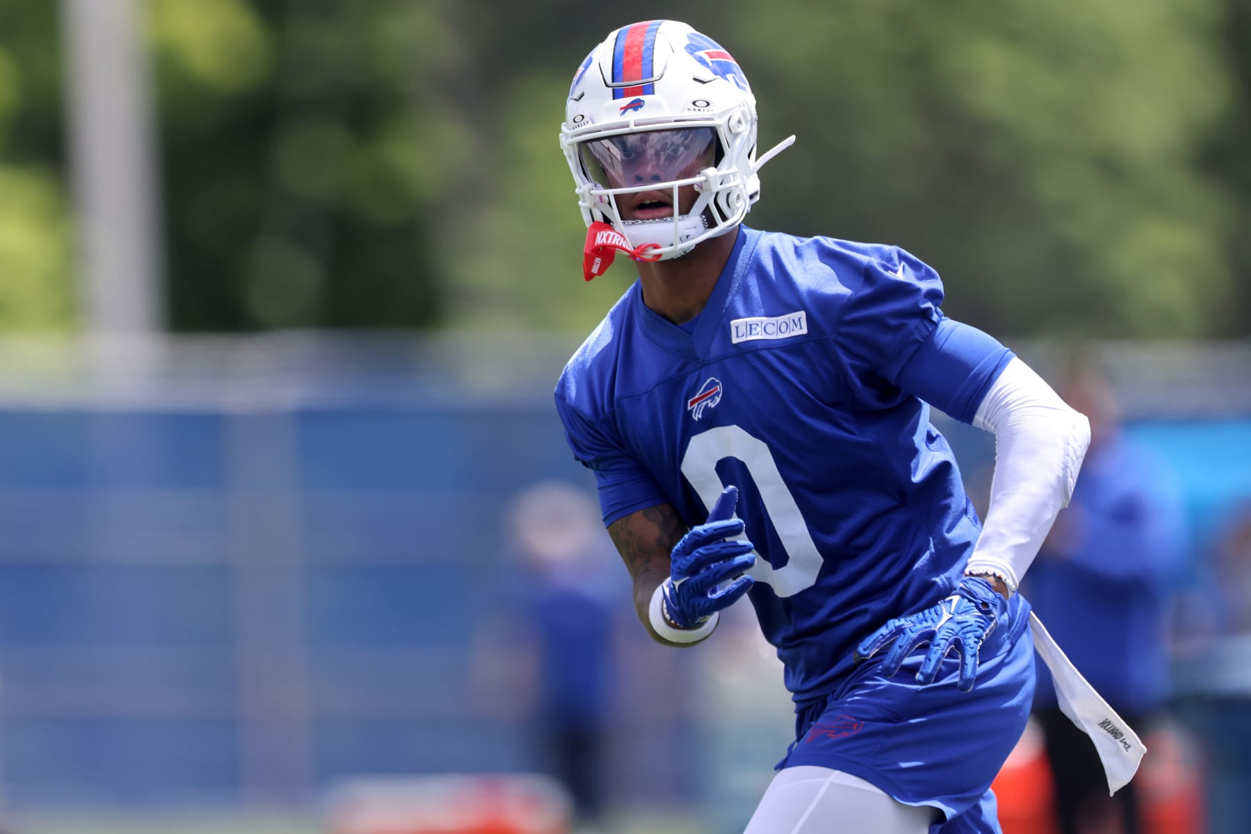 ORCHARD PARK, NEW YORK - JUNE 12: Keon Coleman #0 of the Buffalo Bills participates during Buffalo Bills mandatory minicamp on June 12, 2024 in Orchard Park, New York. (Photo by Bryan Bennett/Getty Images)