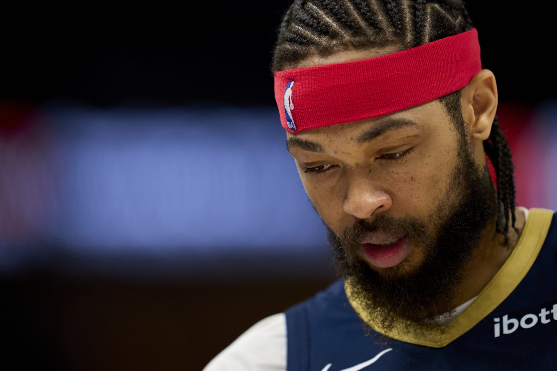 OKLAHOMA CITY, OKLAHOMA - APRIL 21: Brandon Ingram #14 of the New Orleans Pelicans looks on against the Oklahoma City Thunder in game one of the Western Conference First Round Playoffs at the Paycom Center on April 21, 2024 in Oklahoma City, Oklahoma. NOTE TO USER: User expressly acknowledges and agrees that, by downloading and or using this photograph, User is consenting to the terms and conditions of the Getty Images License Agreement.  (Photo by Cooper Neill/Getty Images)