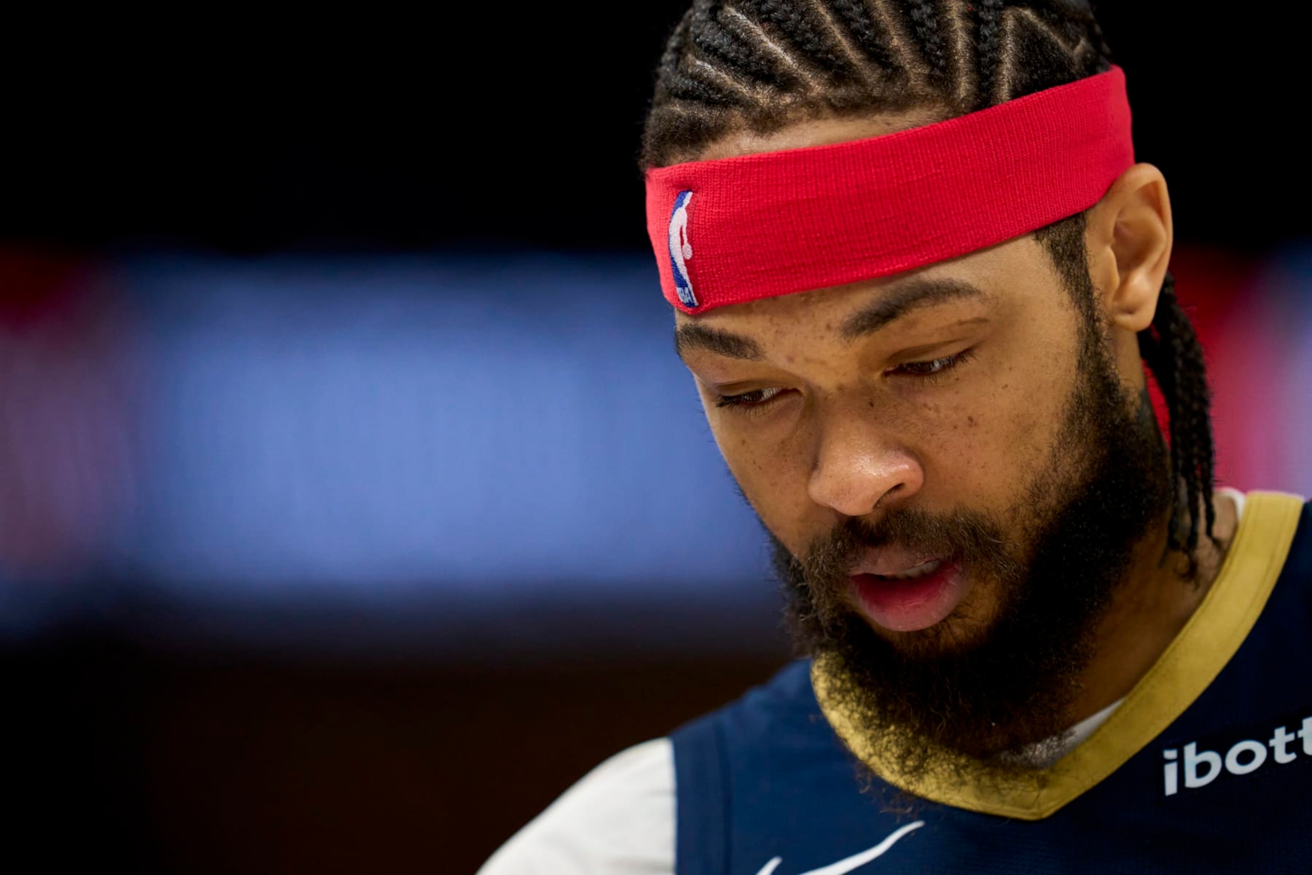 OKLAHOMA CITY, OKLAHOMA - APRIL 21: Brandon Ingram #14 of the New Orleans Pelicans looks on against the Oklahoma City Thunder in game one of the Western Conference First Round Playoffs at the Paycom Center on April 21, 2024 in Oklahoma City, Oklahoma. NOTE TO USER: User expressly acknowledges and agrees that, by downloading and or using this photograph, User is consenting to the terms and conditions of the Getty Images License Agreement.  (Photo by Cooper Neill/Getty Images)