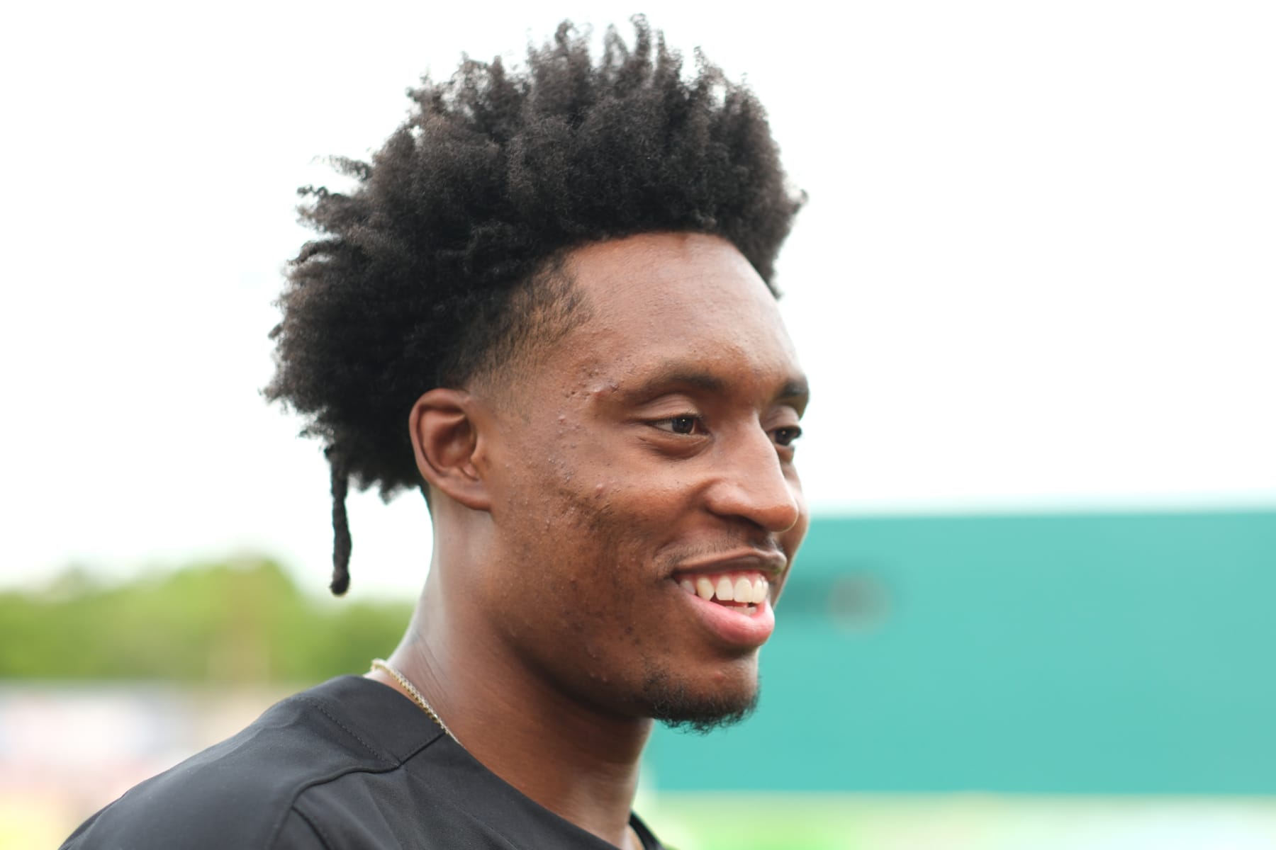 BIRMINGHAM, ALABAMA - JUNE 19: Colin Sexton participates in batting practice at the Barnstorm Birmingham Celebrity Softball Game at Rickwood Field on June 19, 2024 in Birmingham, Alabama. (Photo by David A. Smith/Getty Images)