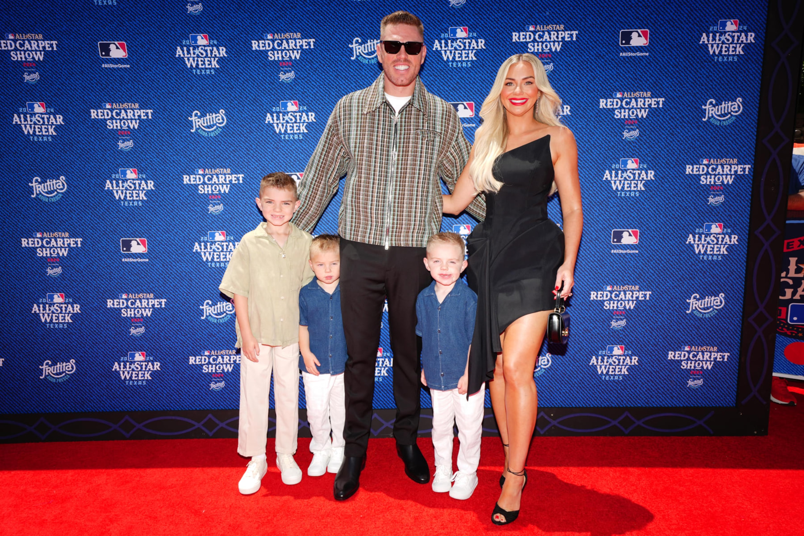 ARLINGTON, TX - JULY 16: Freddie Freeman #5 of the Los Angeles Dodgers poses during the 2024 All-Star Red Carpet Show presented by Frutitas Agua Fresca at Globe Life Field North Plaza on Tuesday, July 16, 2024 in Arlington, Texas. (Photo by Daniel Shirey/MLB Photos via Getty Images) ARLINGTON, TX - JULY 16: Freddie Freeman #5 of the Los Angeles Dodgers poses during the 2024 All-Star Red Carpet Show presented by Frutitas Agua Fresca at Globe Life Field North Plaza on Tuesday, July 16, 2024 in Arlington, Texas. (Photo by Daniel Shirey/MLB Photos via Getty Images)