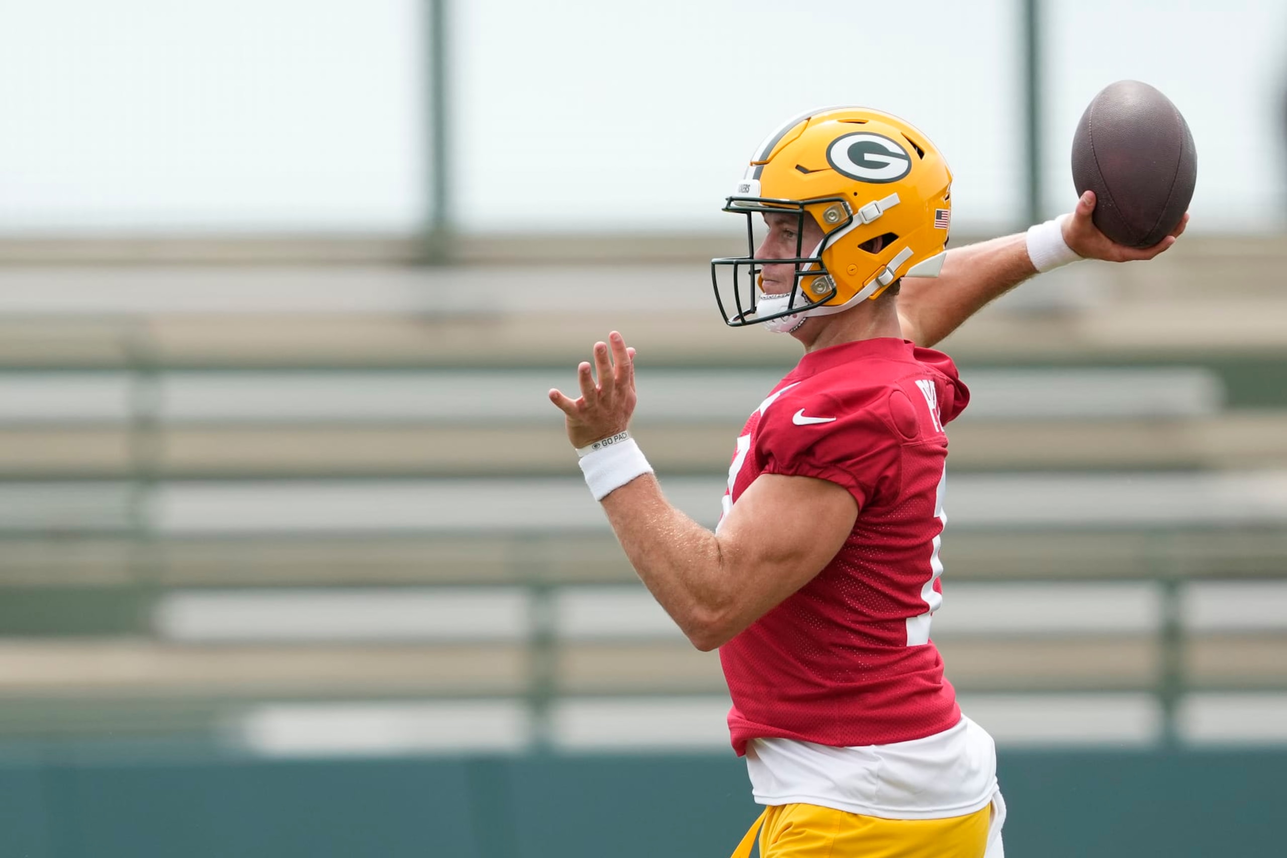 GREEN BAY, WISCONSIN - JUNE 11: Michael Pratt #17 of the Green Bay Packers participates in drills during the Green Bay Packers Minicamp at Ray Nitschke Field on June 11, 2024 in Green Bay, Wisconsin. (Photo by Patrick McDermott/Getty Images) GREEN BAY, WISCONSIN - JUNE 11: Michael Pratt #17 of the Green Bay Packers participates in drills during the Green Bay Packers Minicamp at Ray Nitschke Field on June 11, 2024 in Green Bay, Wisconsin. (Photo by Patrick McDermott/Getty Images)