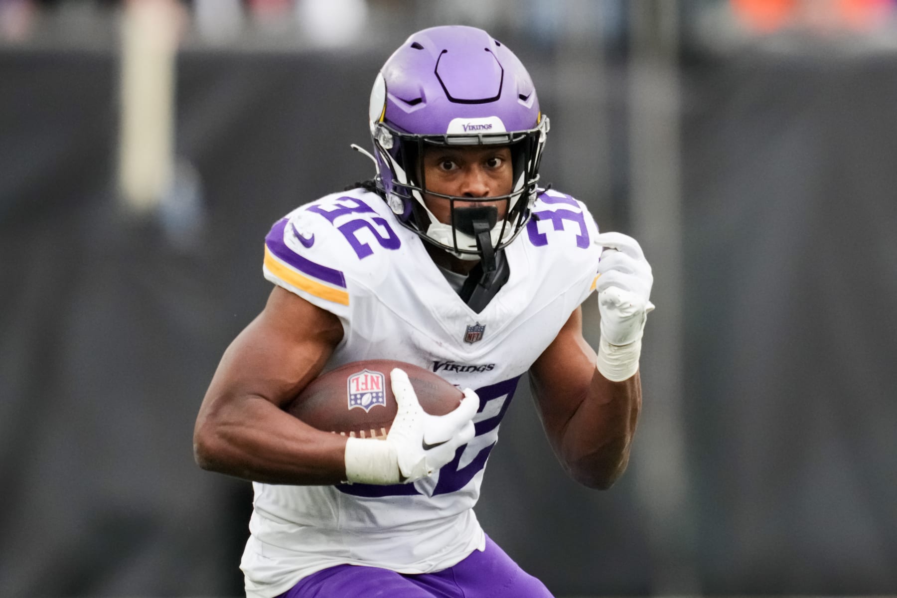 CINCINNATI, OHIO - DECEMBER 16: Ty Chandler #32 of the Minnesota Vikings runs with the ball in the third quarter against the Cincinnati Bengals at Paycor Stadium on December 16, 2023 in Cincinnati, Ohio. (Photo by Dylan Buell/Getty Images)