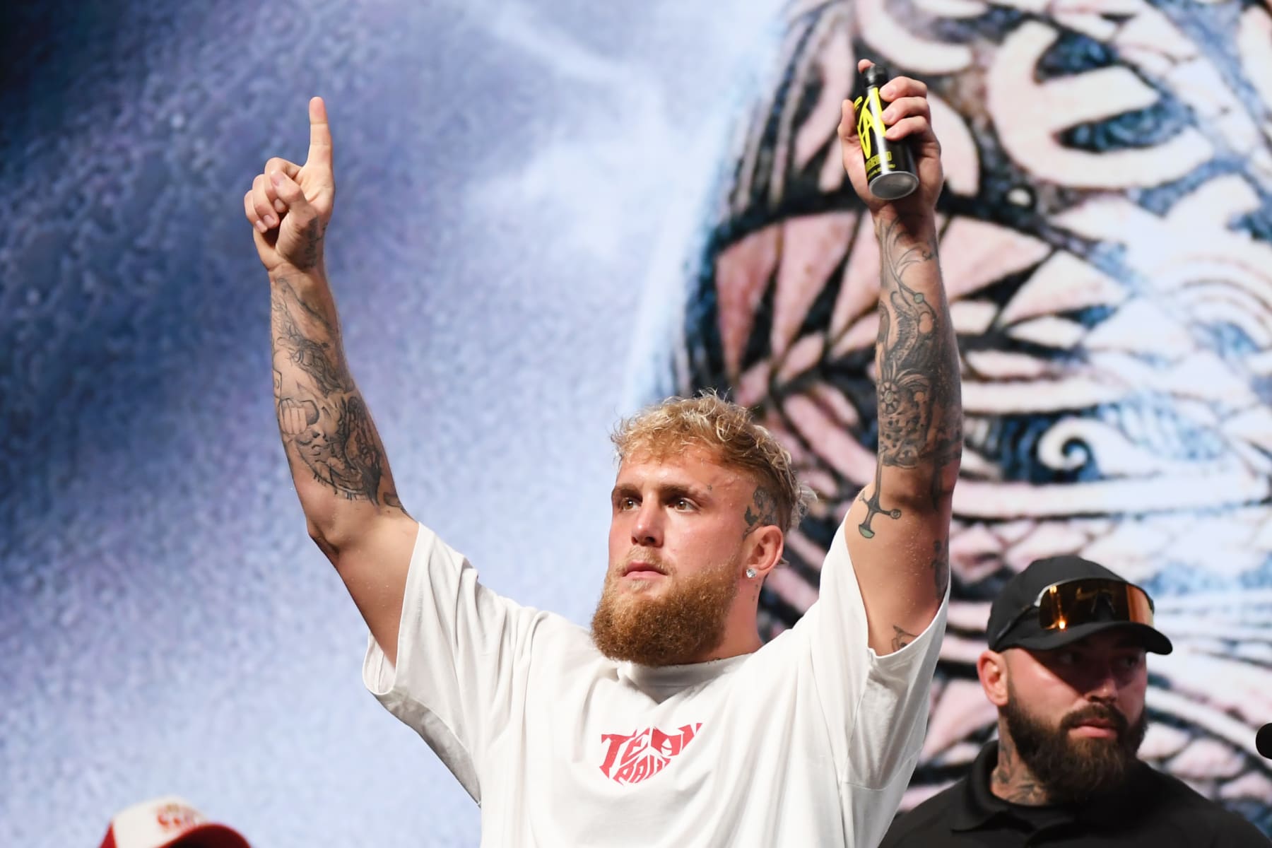 TAMPA, FLORIDA - JULY 19: Jake Paul poses during weigh-in prior to their Cruiserweight fight at Amalie Arena on July 19, 2024 in Tampa, Florida. (Photo by Julio Aguilar/Getty Images)