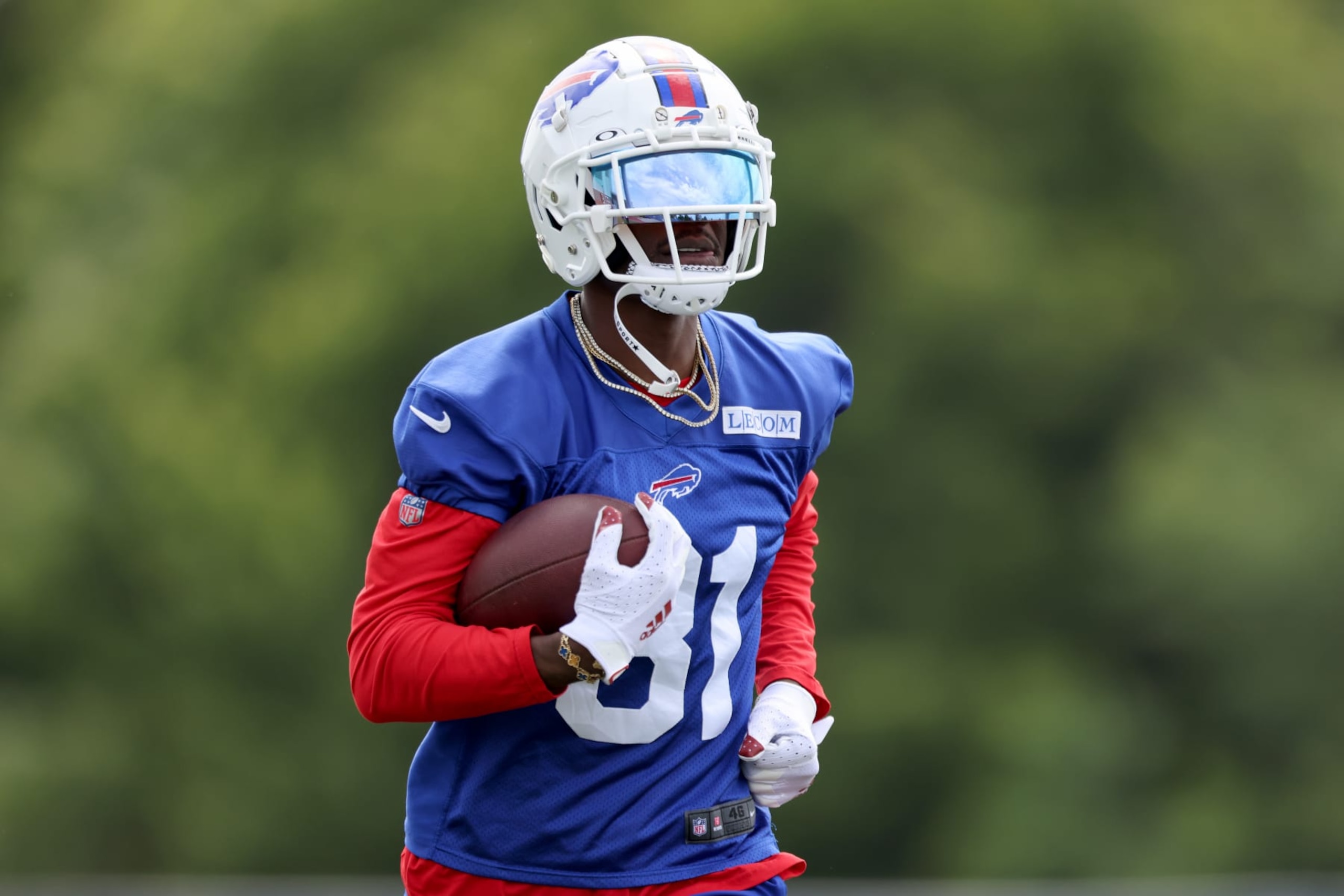 ORCHARD PARK, NEW YORK - JUNE 13: Marquez Valdes-Scantling #81 of the Buffalo Bills participates during Buffalo Bills mandatory mini camp on June 13, 2024 in Orchard Park, New York. (Photo by Bryan Bennett/Getty Images) ORCHARD PARK, NEW YORK - JUNE 13: Marquez Valdes-Scantling #81 of the Buffalo Bills participates during Buffalo Bills mandatory mini camp on June 13, 2024 in Orchard Park, New York. (Photo by Bryan Bennett/Getty Images)