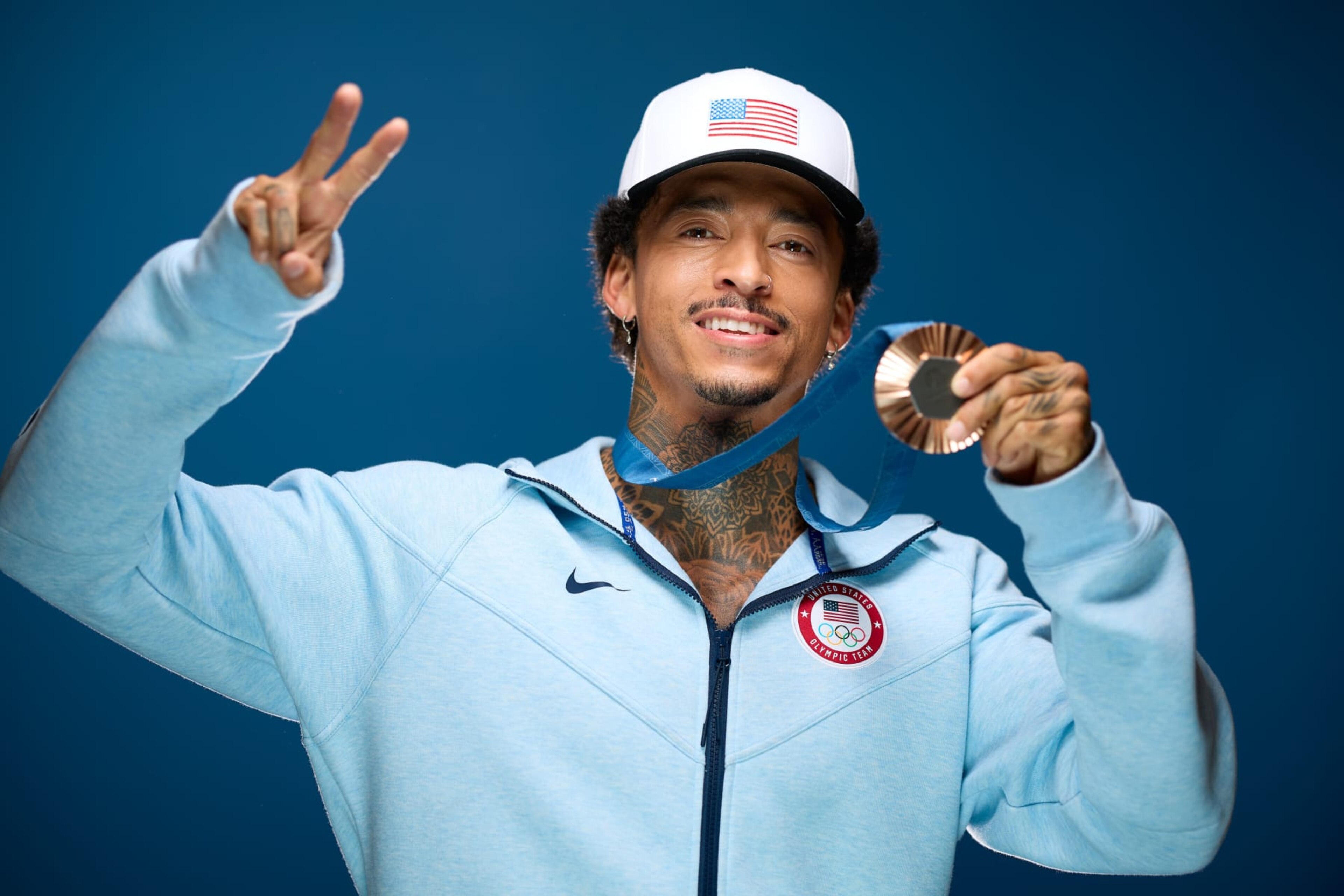 PARIS, FRANCE - JULY 30 U.S. Olympian Nyjah Huston poses for a photo at the USA House at Paris 2024 on July 30, 2024 in Paris, France. (Photo by Joe Scarnici/Getty Images for USOPC) PARIS, FRANCE - JULY 30 U.S. Olympian Nyjah Huston poses for a photo at the USA House at Paris 2024 on July 30, 2024 in Paris, France. (Photo by Joe Scarnici/Getty Images for USOPC)