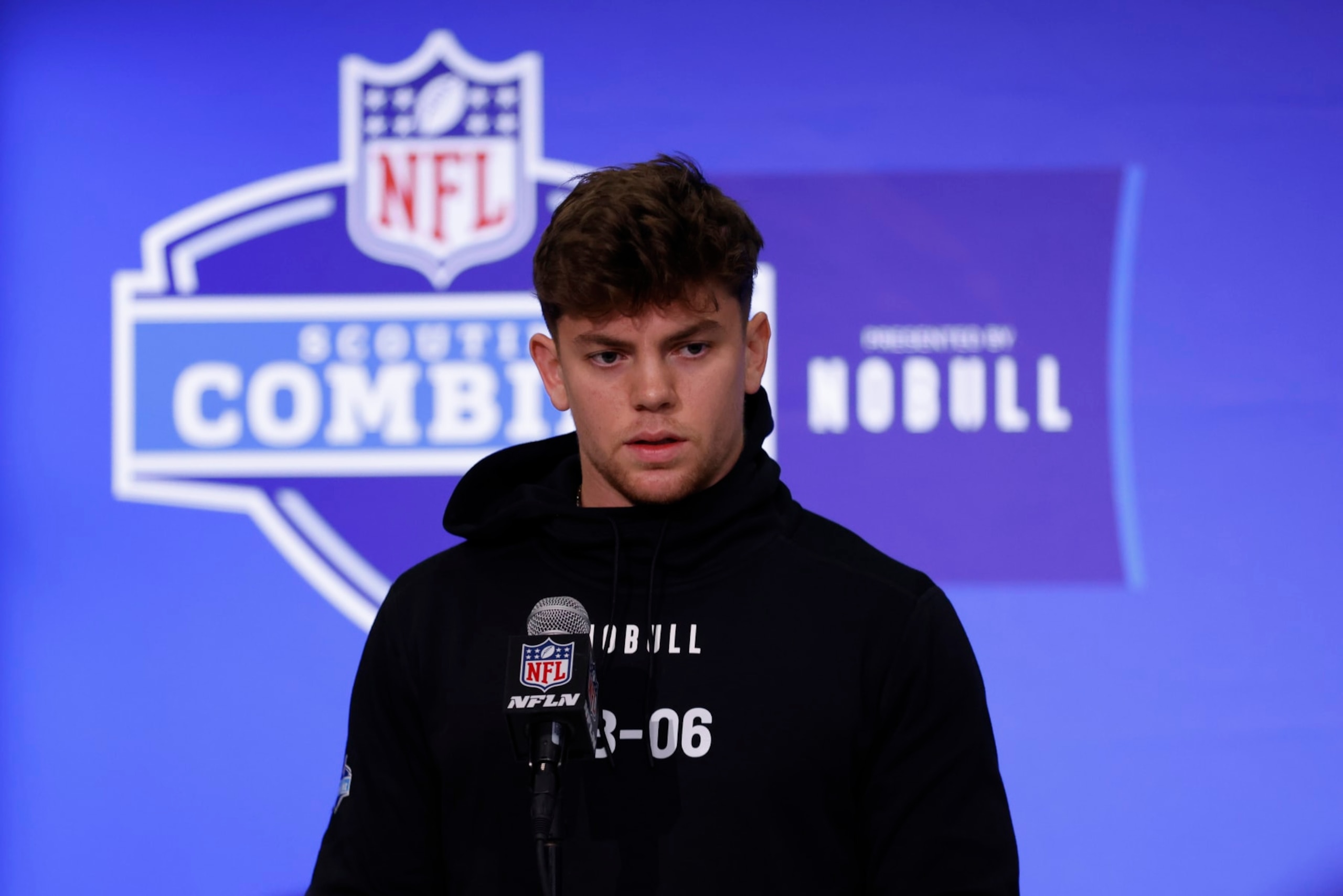 INDIANAPOLIS, INDIANA - FEBRUARY 29: Cooper Dejean #DB06 of the Iowa speaks to the media during the 2024 NFL Combine at the Indiana Convention Center on February 29, 2024 in Indianapolis, Indiana. (Photo by Justin Casterline/Getty Images) INDIANAPOLIS, INDIANA - FEBRUARY 29: Cooper Dejean #DB06 of the Iowa speaks to the media during the 2024 NFL Combine at the Indiana Convention Center on February 29, 2024 in Indianapolis, Indiana. (Photo by Justin Casterline/Getty Images)