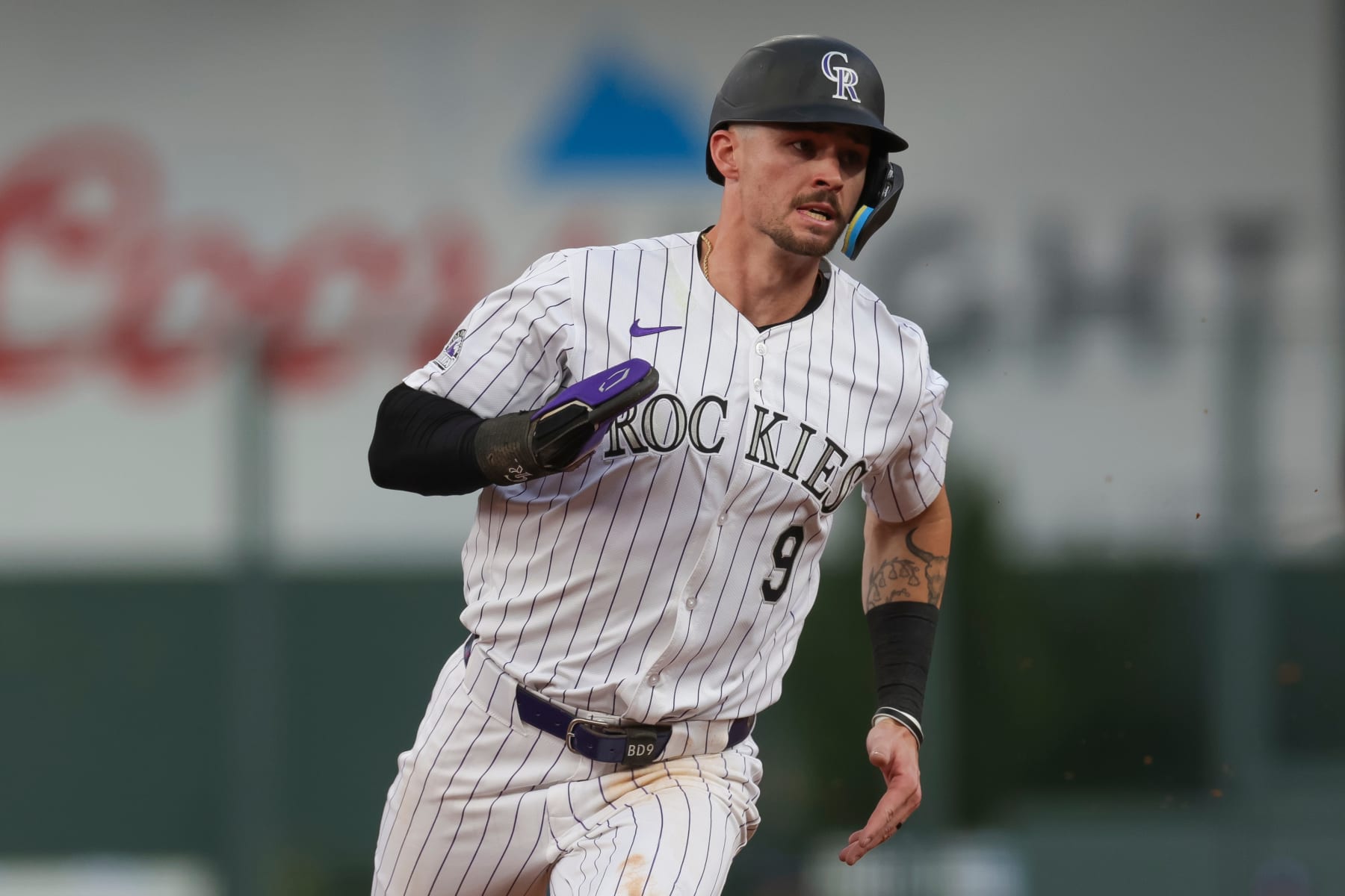 DENVER, COLORADO - JUNE 18: Brenton Doyle #9 of the Colorado Rockies runs the bases in the second inning against the Los Angeles Dodgers at Coors Field on June 18, 2024 in Denver, Colorado. (Photo by Brandon Sloter/Image Of Sport/Getty Images)