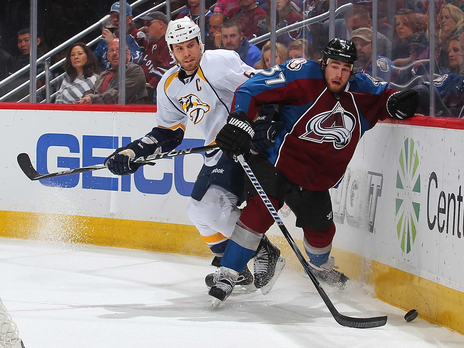 Shea Weber and Ryan O'Reilly in 2012