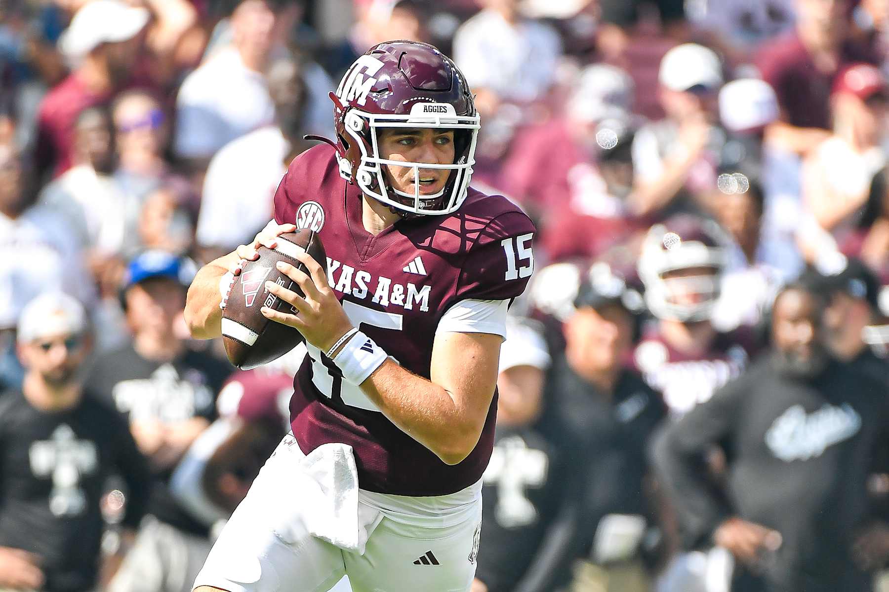 Quarterback Conner Weigman of the Texas A&M Aggies