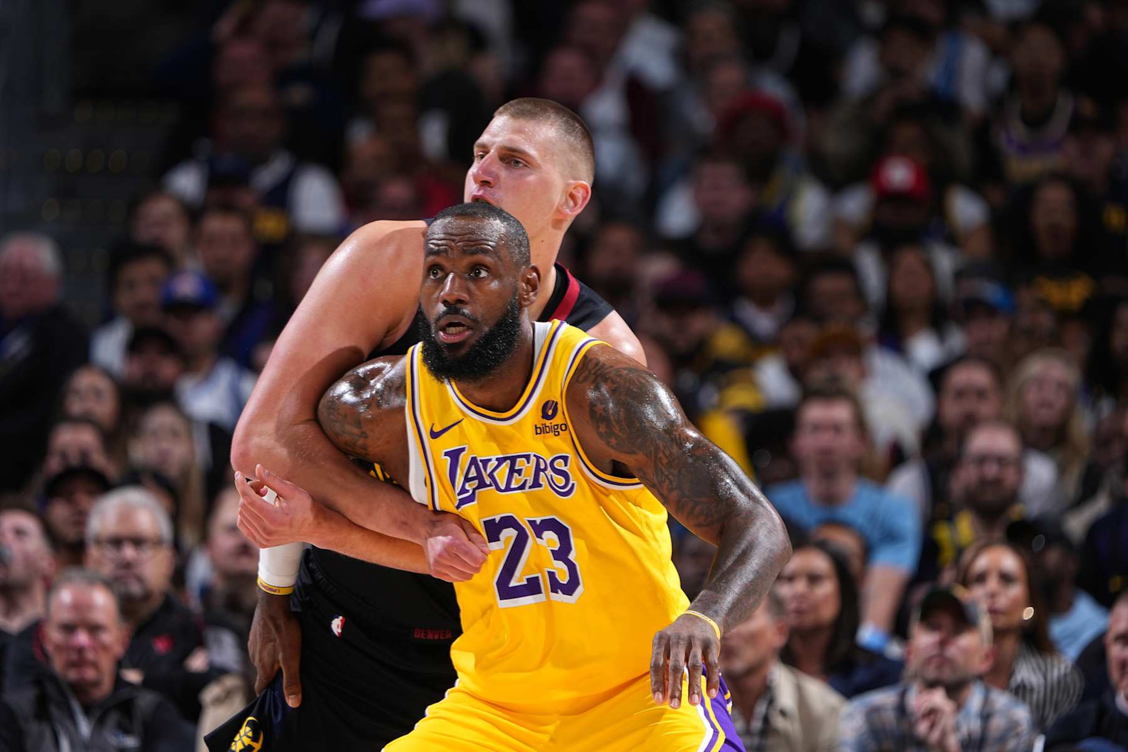 Nikola JokiÄ and LeBron James Nikola JokiÄ and LeBron James