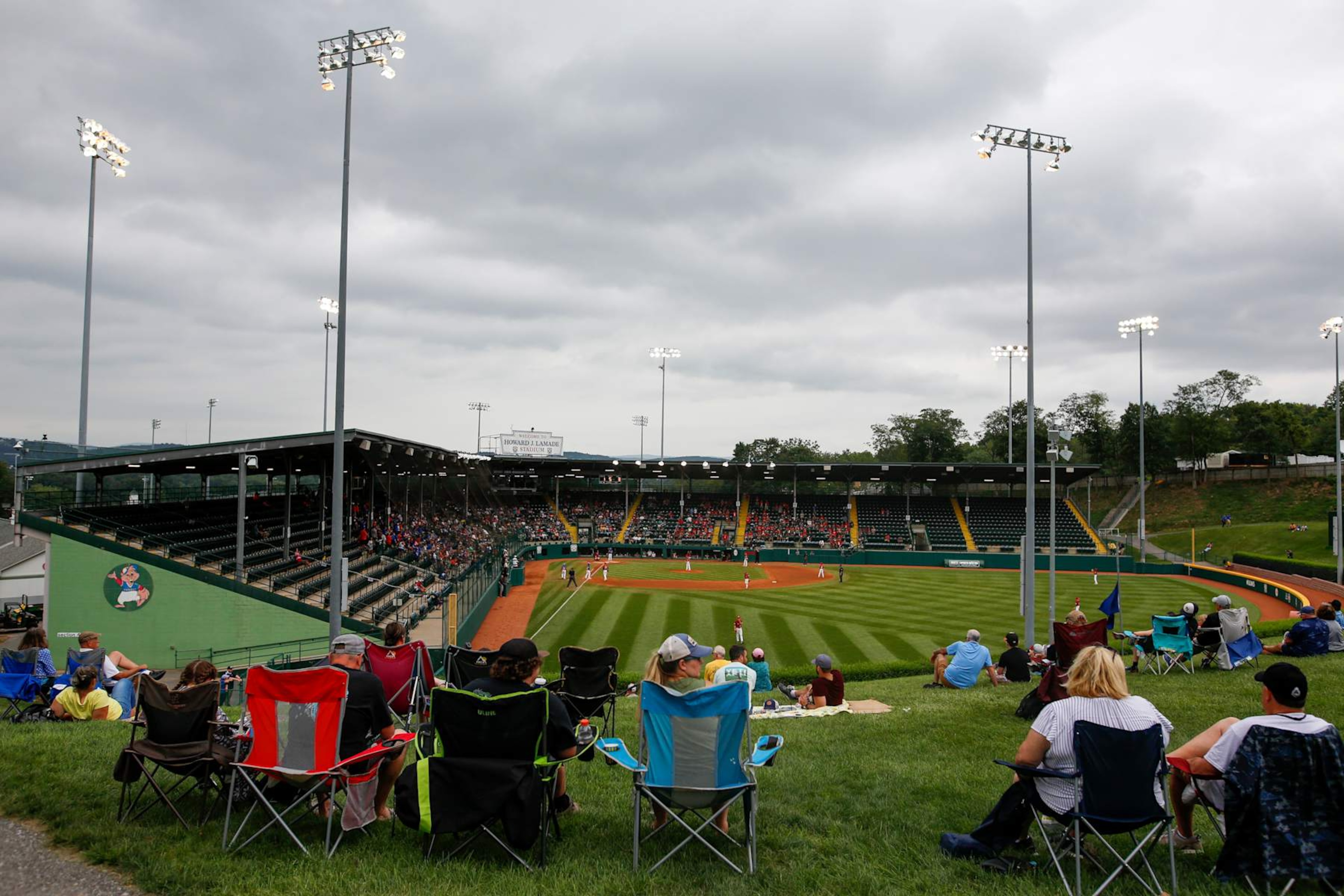 WILLIAMSPORT, PENNSYLVANIA - AUGUST 29: Fans watch as Team Michigan play Team Ohio during the 2021 Little League World Series championship game at Howard J. Lamade Stadium on August 29, 2021 in Williamsport, Pennsylvania. (Photo by Joshua Bessex/Getty Images)