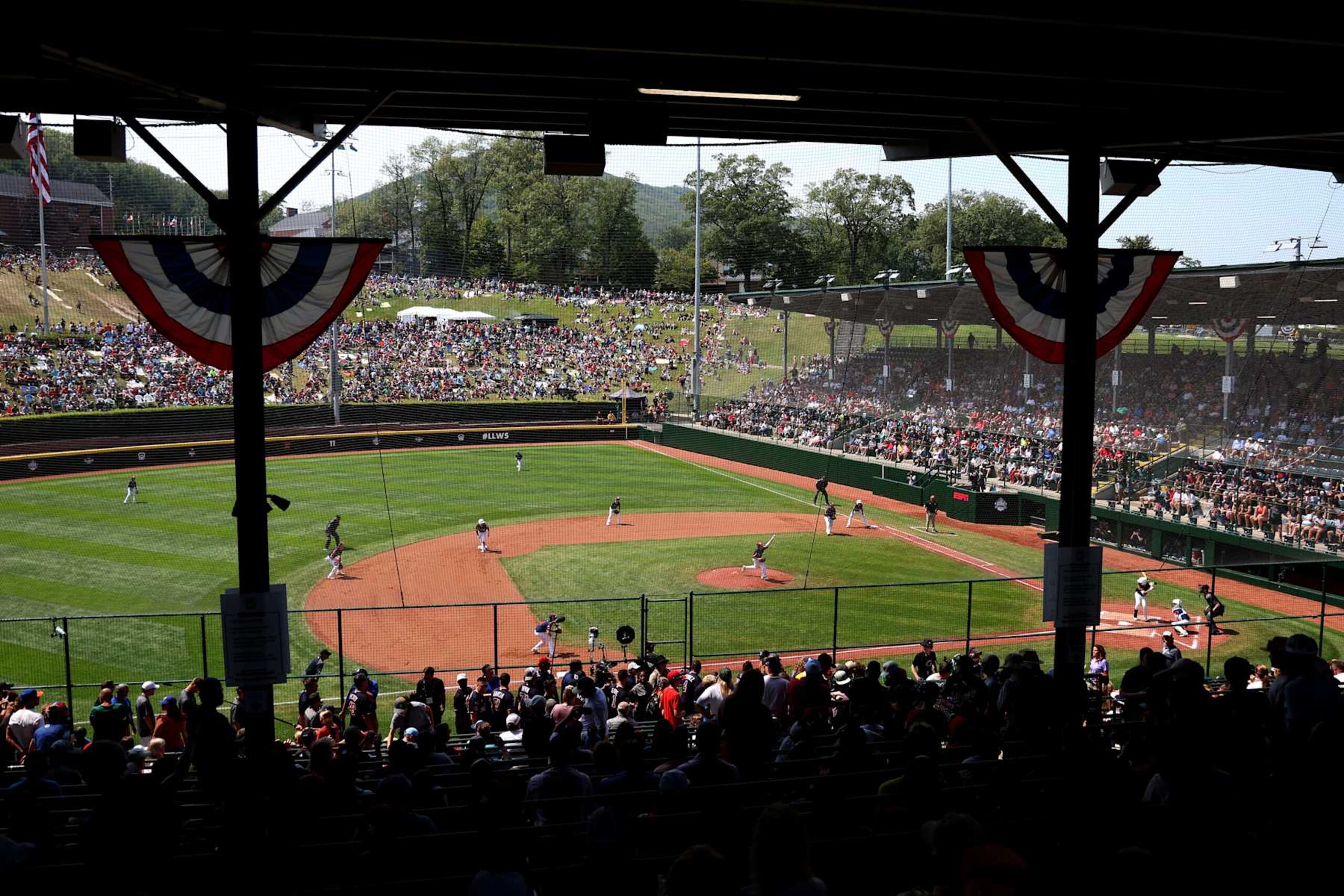 SOUTH WILLIAMSPORT, PENNSYLVANIA - AUGUST 20: A general view from the stands during a Little League World Series game at Lamade Stadium on August 20, 2023 in South Williamsport, Pennsylvania. (Photo by Rob Carr/Getty Images)