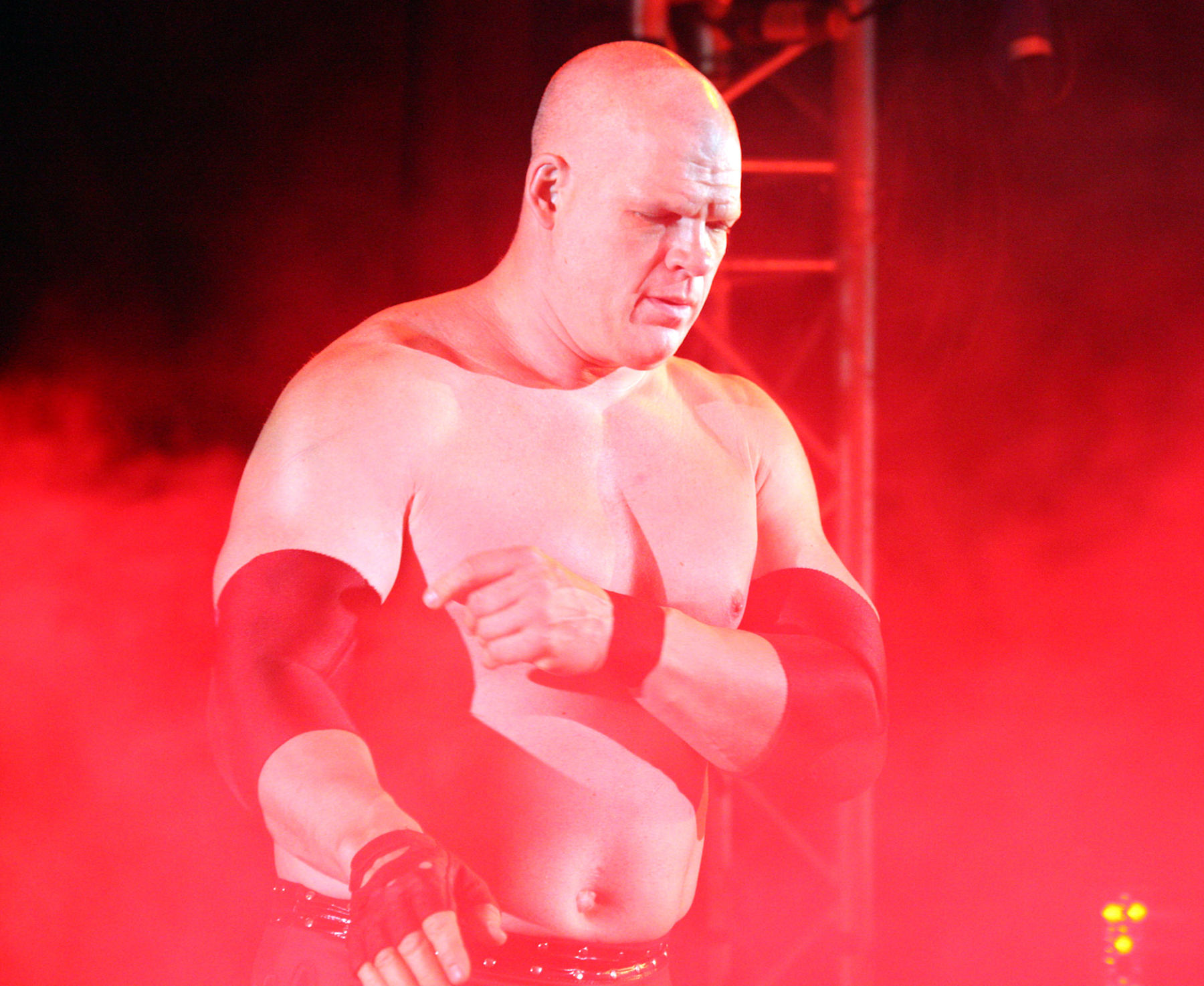 DURBAN, SOUTH AFRICA - JULY 08:  The Big Red Monster Kane during the WWE Smackdown Live Tour at Westridge Park Tennis Stadium on July 08, 2011 in Durban, South Africa.  (Photo by Steve Haag/Gallo Images/Getty Images)