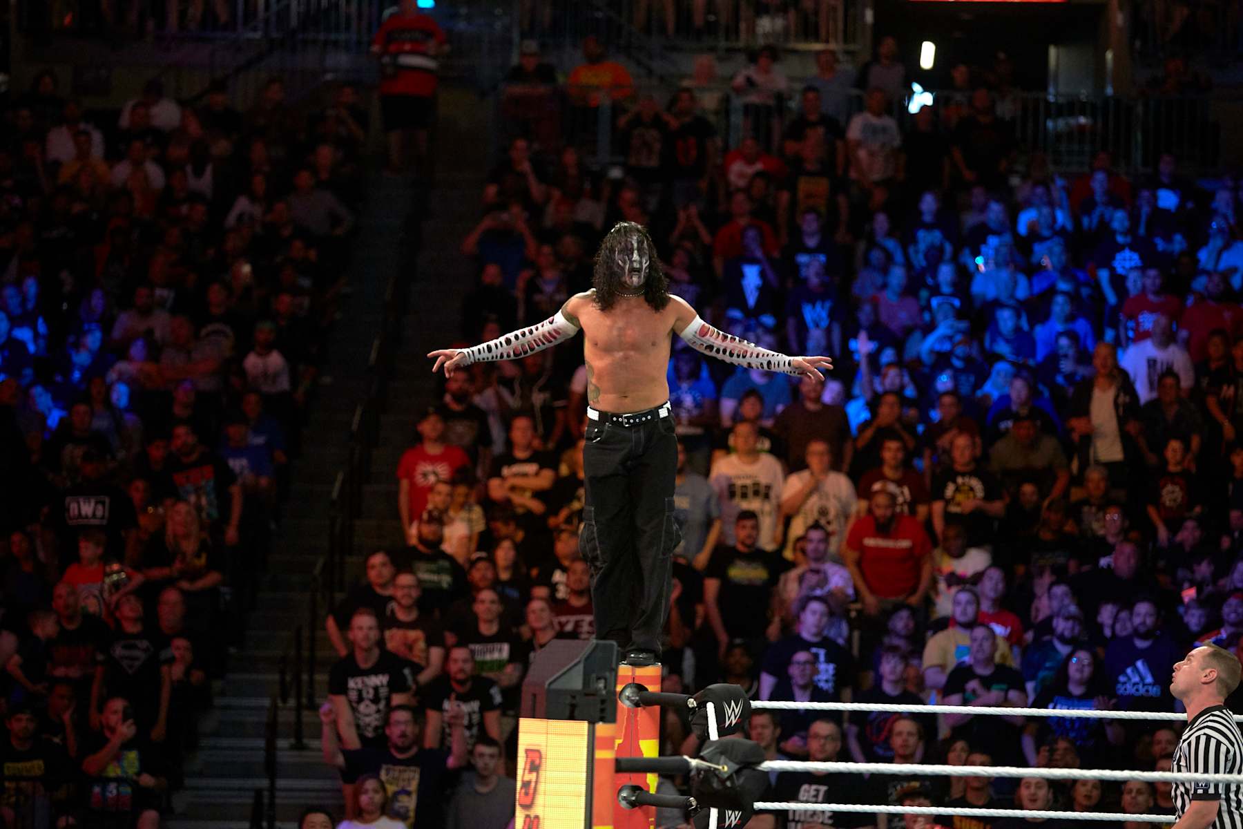 Professional Wrestling: WWE SummerSlam: Jeff Hardy in ring during match at Barclays Center.
Brooklyn, NY 8/19/2018
CREDIT: Rob Tringali (Photo by Rob Tringali /Sports Illustrated via Getty Images)
(Set Number: X162079 TK1 )