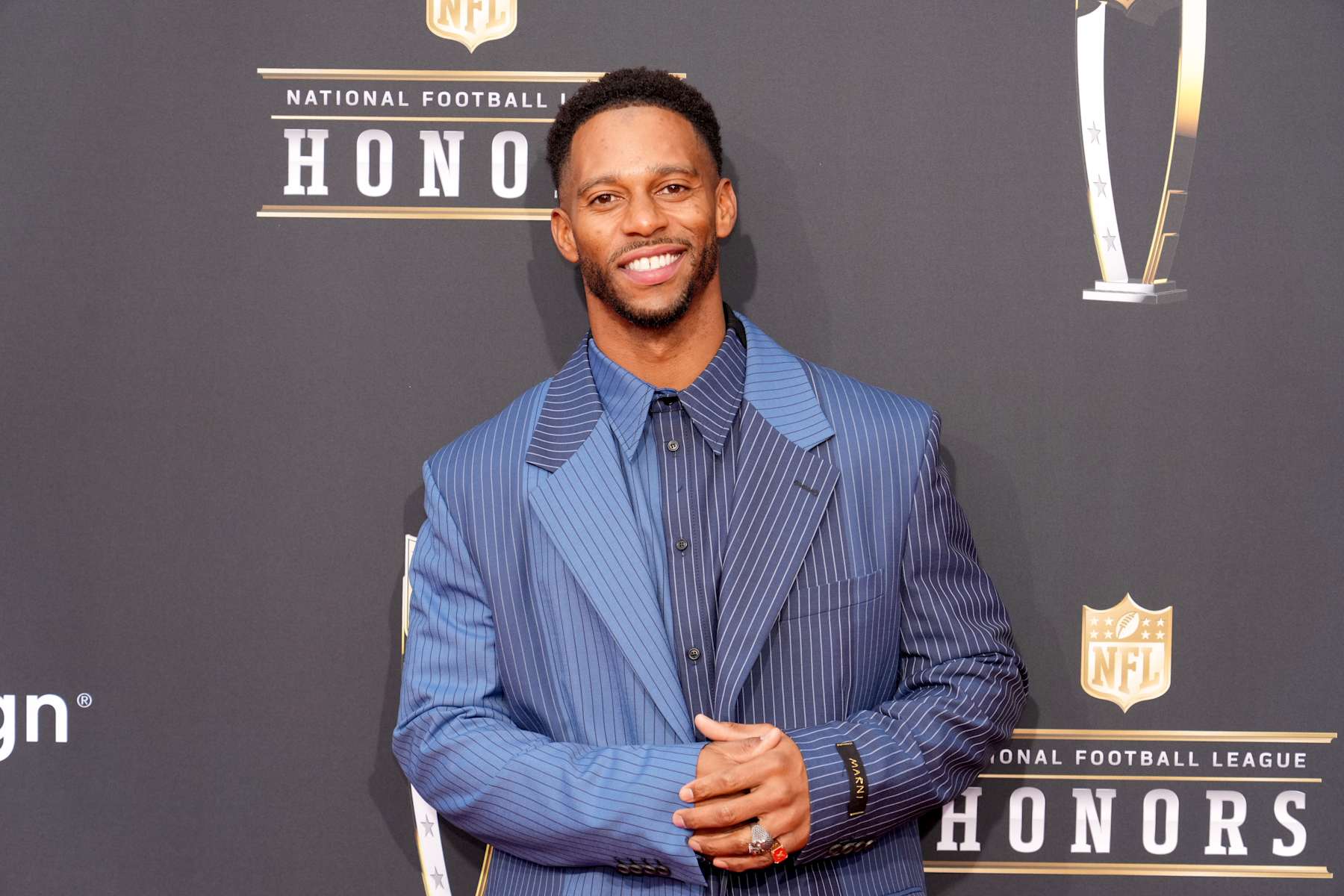 LAS VEGAS, NEVADA - FEBRUARY 08: Victor Cruz attends the 13th Annual NFL Honors at Resorts World Theatre on February 08, 2024 in Las Vegas, Nevada. (Photo by Jeff Kravitz/FilmMagic)