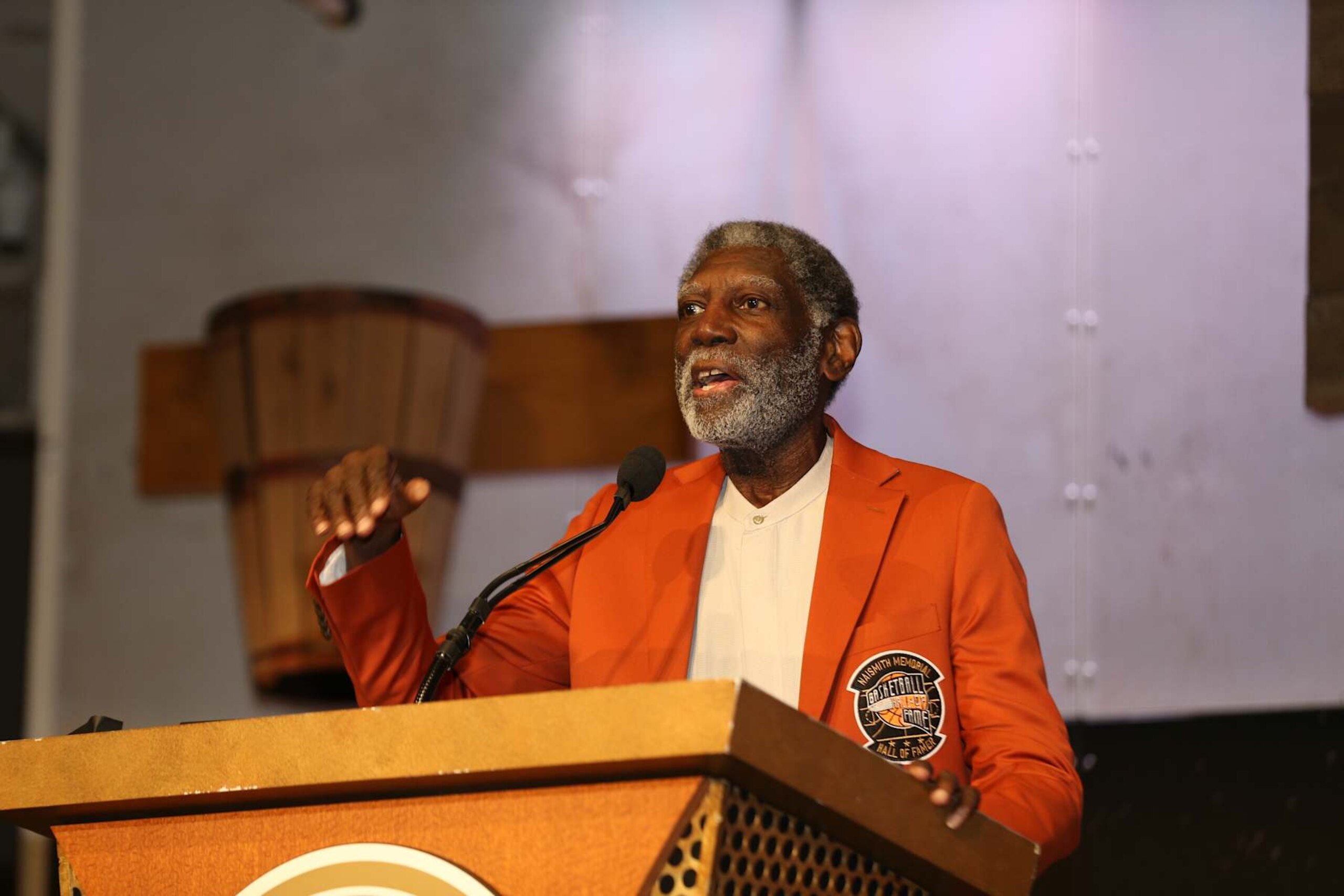 SPRINGFIELD, MA - SEPTEMBER 5: Hall of Fame Inductee Al Attles speaks during the Class of 2019 Press Event as part of the 2019 Basketball Hall of Fame Enshrinement Ceremony on September 5, 2019 at the Naismith Memorial Basketball Hall of Fame in Springfield, Massachusetts. NOTE TO USER: User expressly acknowledges and agrees that, by downloading and/or using this photograph, user is consenting to the terms and conditions of the Getty Images License Agreement.  Mandatory Copyright Notice: Copyright 2019 NBAE (Photo by Chris Marion/NBAE via Getty Images)