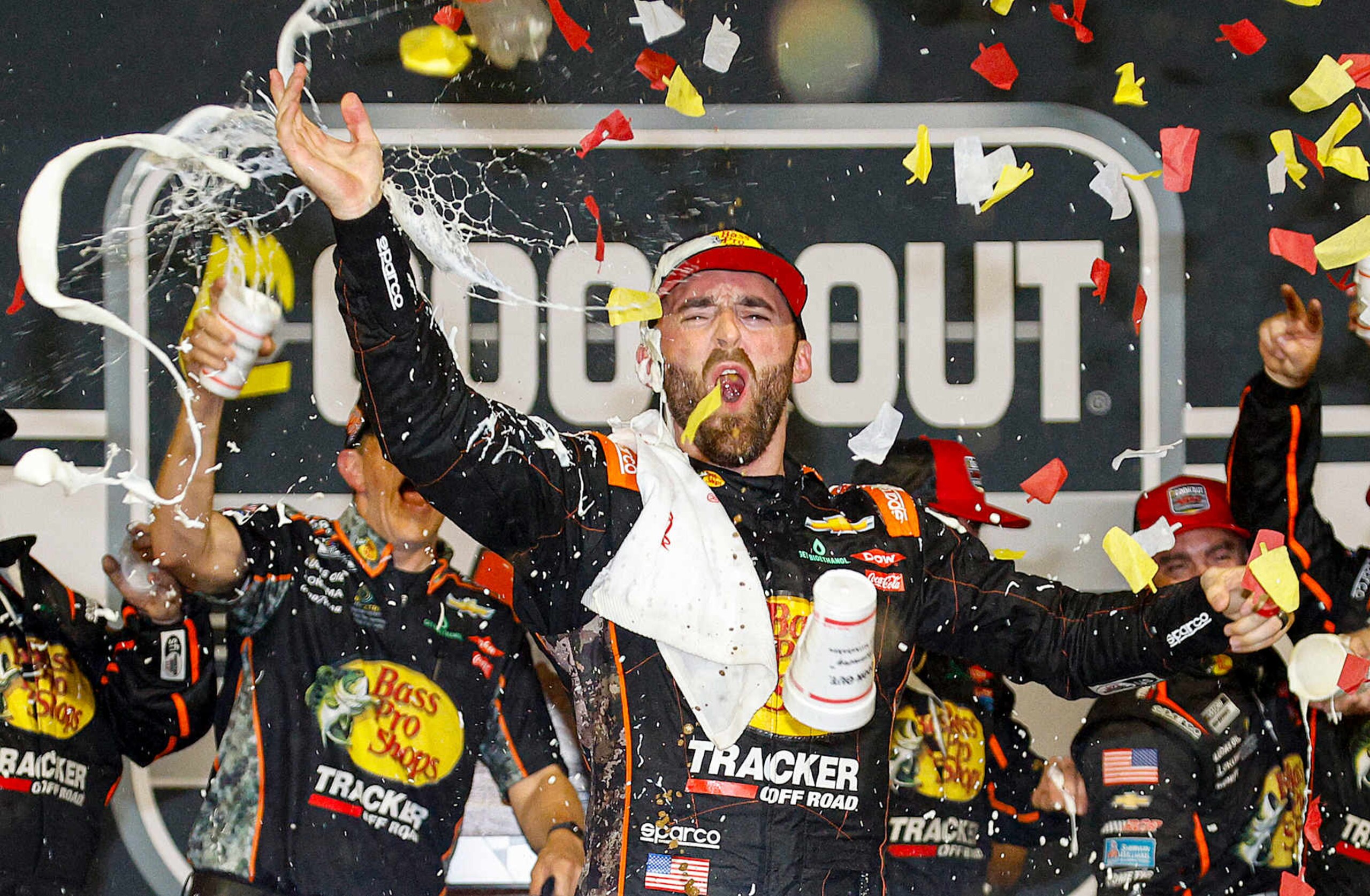 RICHMOND, VIRGINIA - AUGUST 11: Austin Dillon, driver of the #3 Bass Pro Shops Chevrolet, celebrates in victory lane after winning the NASCAR Cup Series Cook Out 400 at Richmond Raceway on August 11, 2024 in Richmond, Virginia. (Photo by Sean Gardner/Getty Images) RICHMOND, VIRGINIA - AUGUST 11: Austin Dillon, driver of the #3 Bass Pro Shops Chevrolet, celebrates in victory lane after winning the NASCAR Cup Series Cook Out 400 at Richmond Raceway on August 11, 2024 in Richmond, Virginia. (Photo by Sean Gardner/Getty Images)