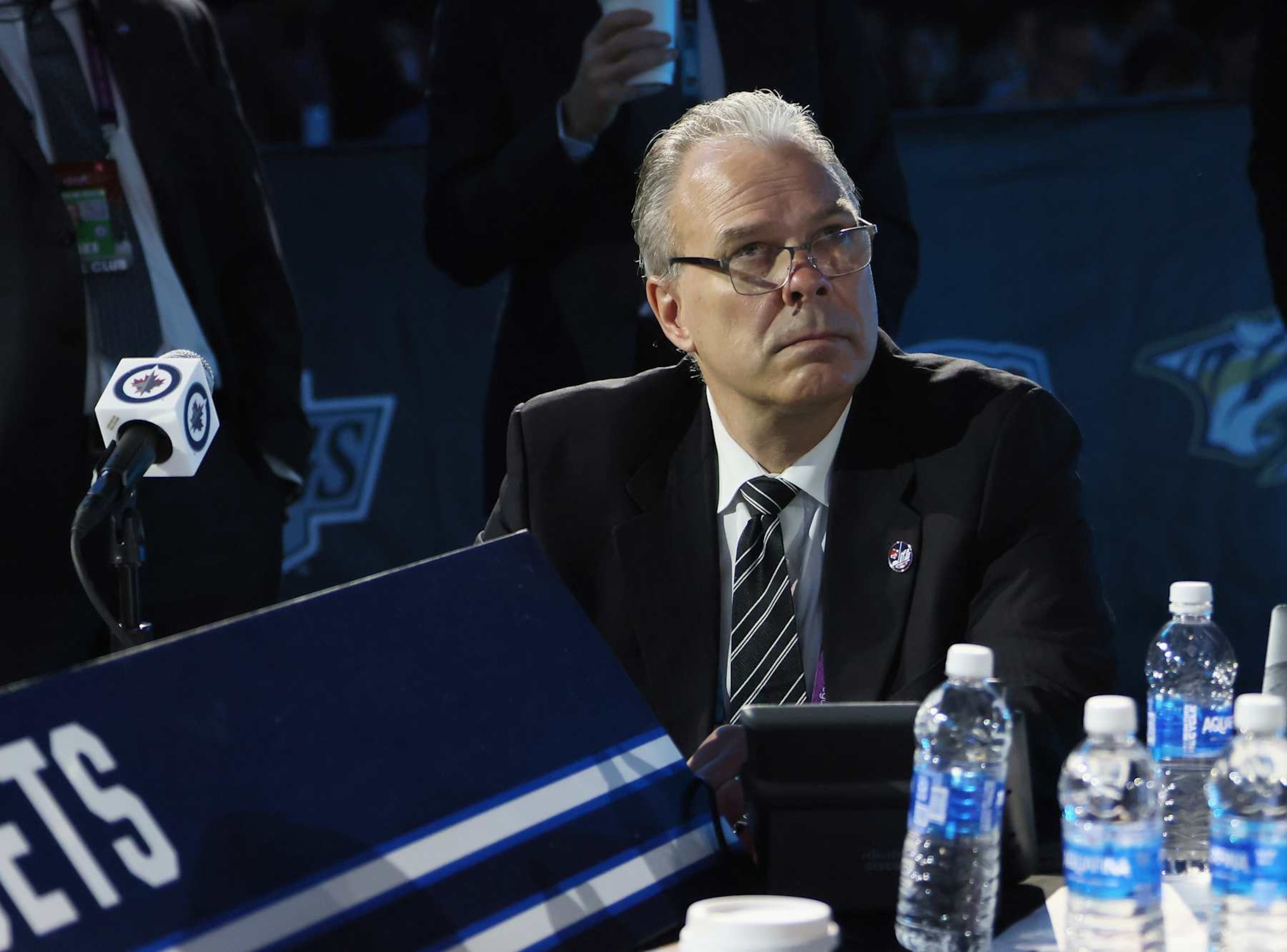 LAS VEGAS, NEVADA - JUNE 29: Kevin Cheveldayoff of the Winnipeg Jets attends the NHL Draft at Sphere on June 29, 2024 in Las Vegas, Nevada. (Photo by Bruce Bennett/Getty Images)