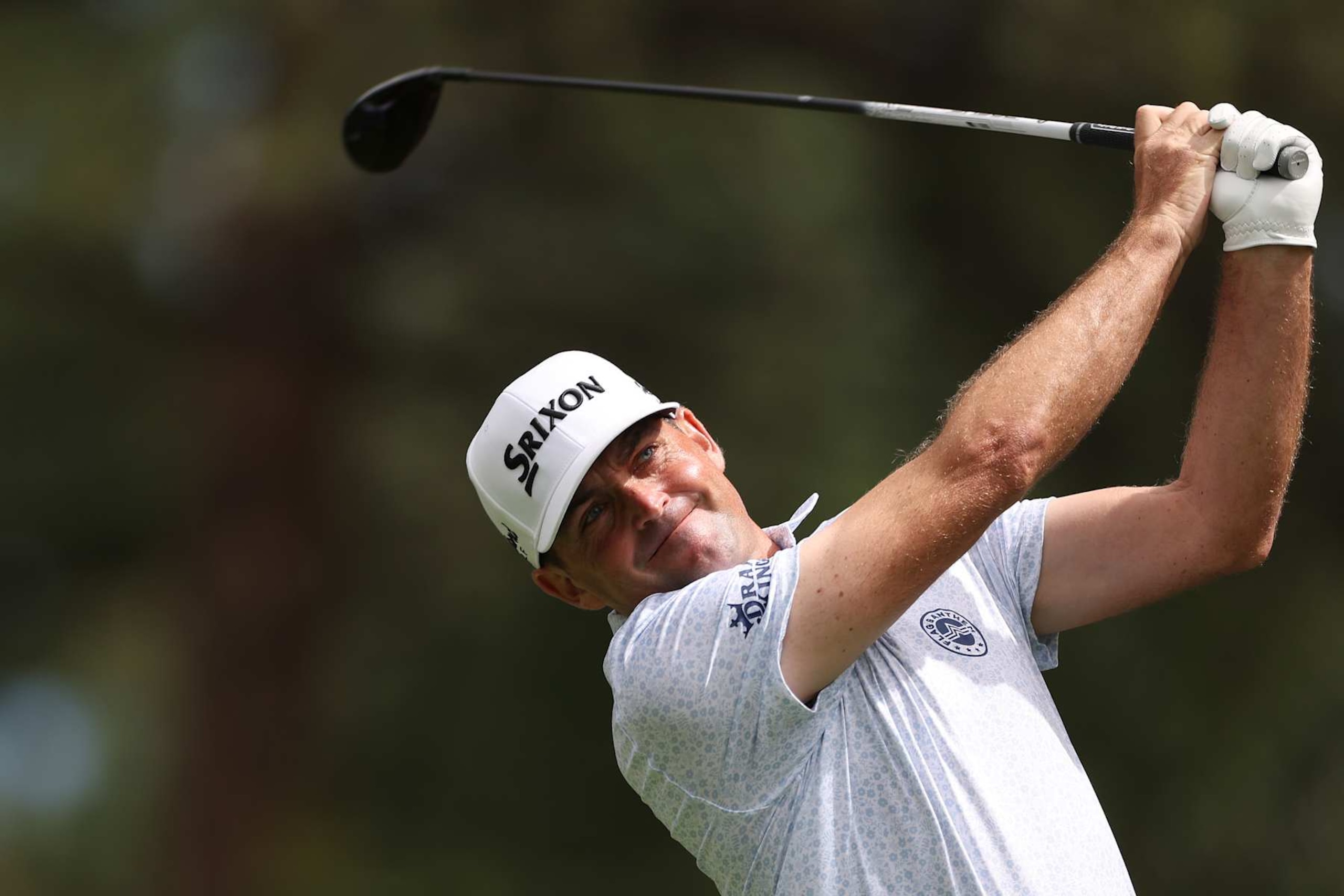 CASTLE ROCK, COLORADO - AUGUST 24: Keegan Bradley of the United States plays his shot from the second tee during the third round of the BMW Championship at Castle Pines Golf Club on August 24, 2024 in Castle Rock, Colorado. (Photo by Harry How/Getty Images)