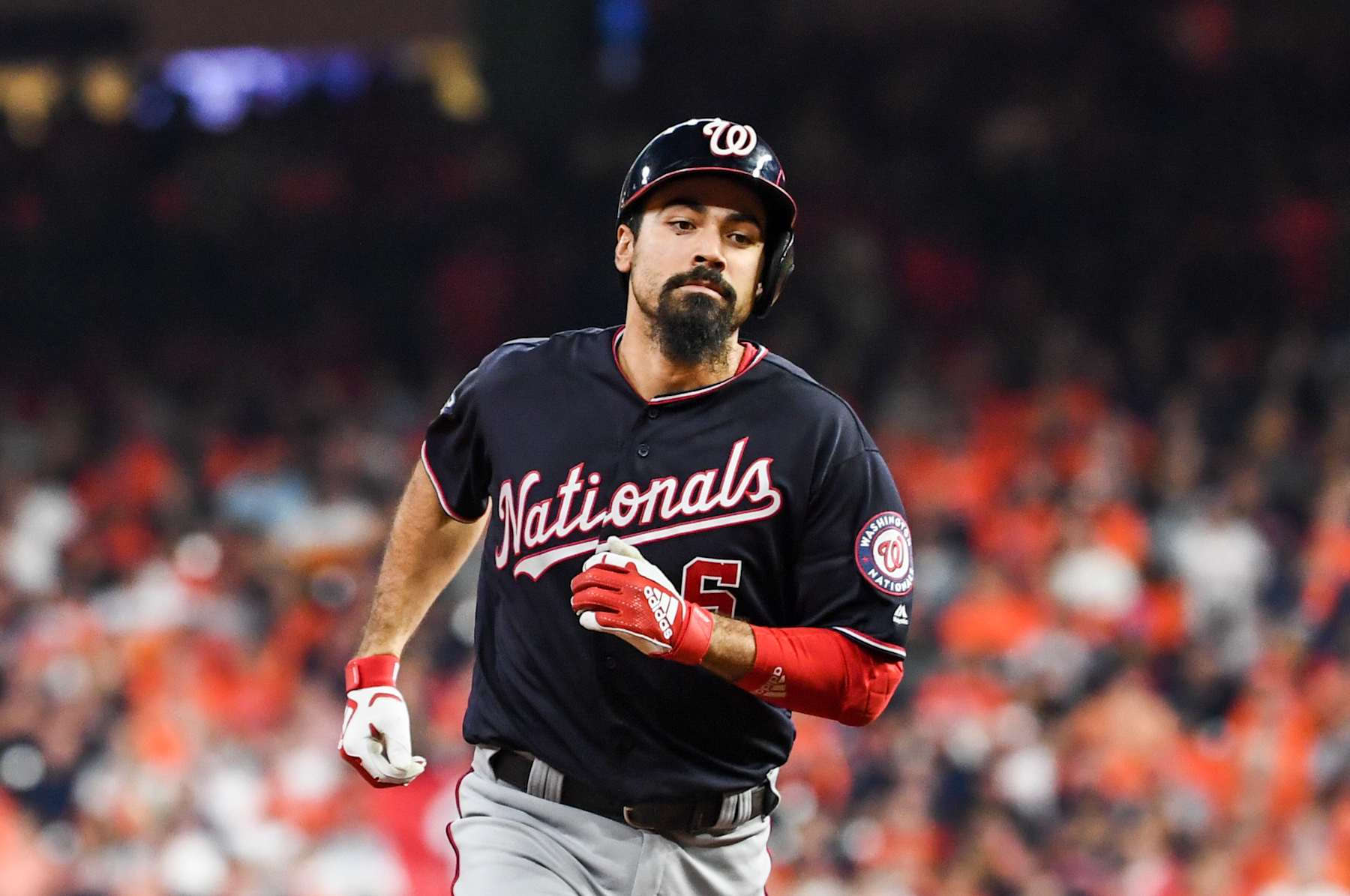 WASHINGTON, DC - OCTOBER 29: Washington Nationals third baseman Anthony Rendon (6) rounds the bases after a home run in the seventh inning during Game 6 of the World Series between the Washington Nationals and the Houston Astros at Nationals Park on Tuesday, October 29, 2019. (Photo by Toni L. Sandys/The Washington Post via Getty Images)
