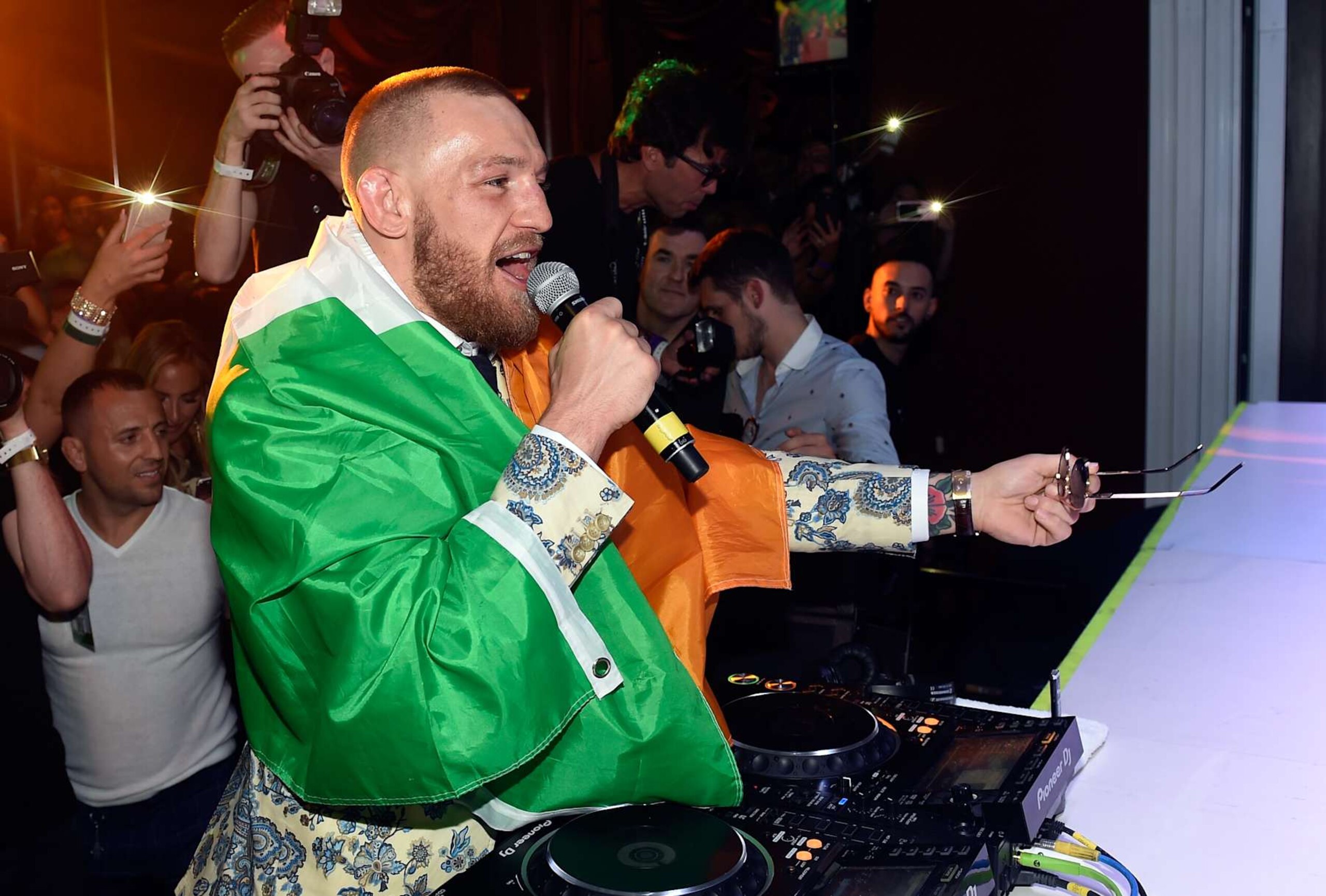 LAS VEGAS, NV - AUGUST 27:  Conor McGregor attends his after fight party and his Wynn Nightlife residency debut at the Encore Beach Club at Night at Wynn Las Vegas on August 27, 2017 in Las Vegas, Nevada.  (Photo by David Becker/Getty Images for Wynn Nightlife)