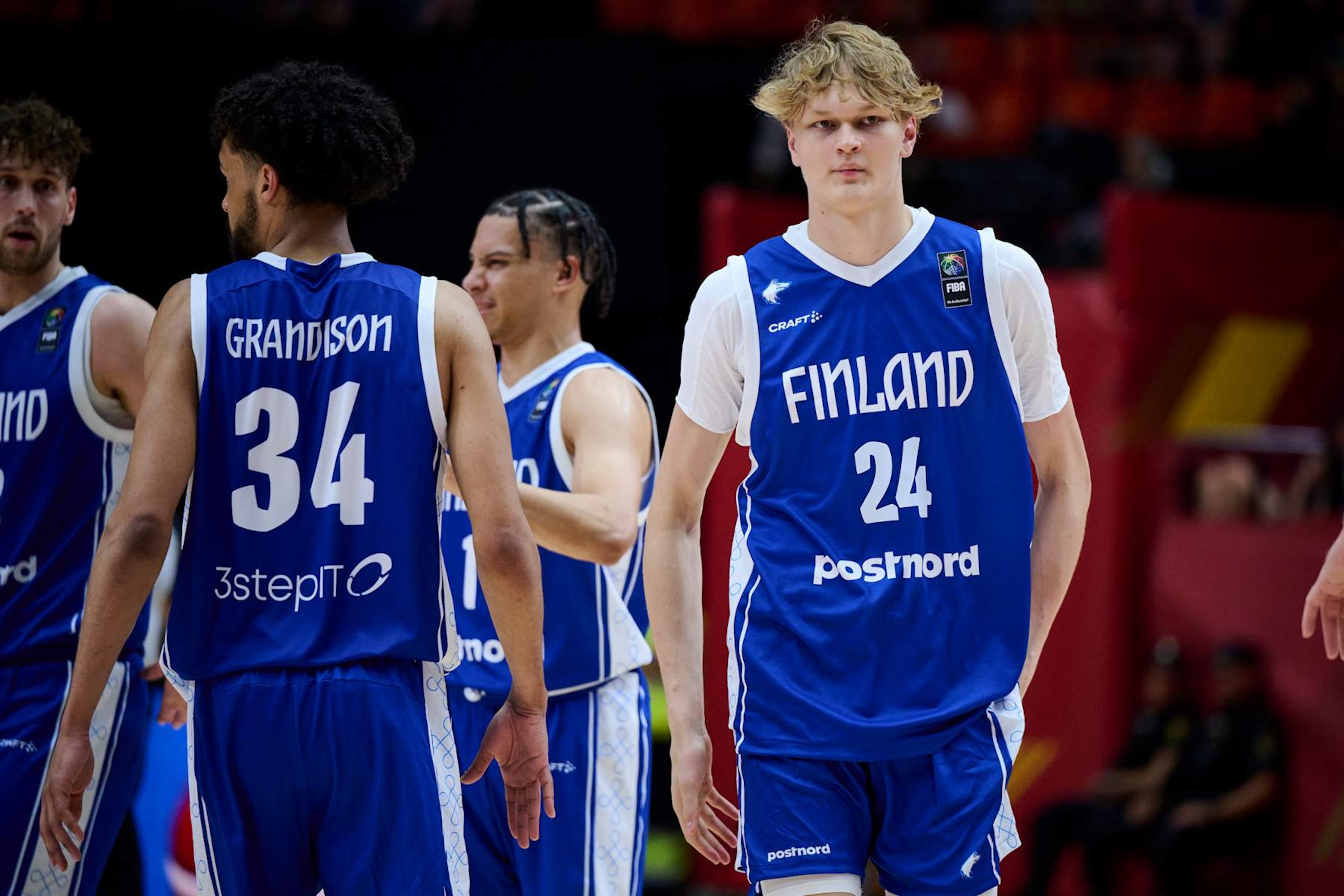 VALENCIA, SPAIN - JULY 04: Miikka Muurinen #24 of Finland in action during Olympic Qualifying Tournament match between Poland and Finland at Pabellon Fuente de San Luis on on July 04, 2024 in Valencia, Spain. (Photo by Borja B. Hojas/Getty Images)