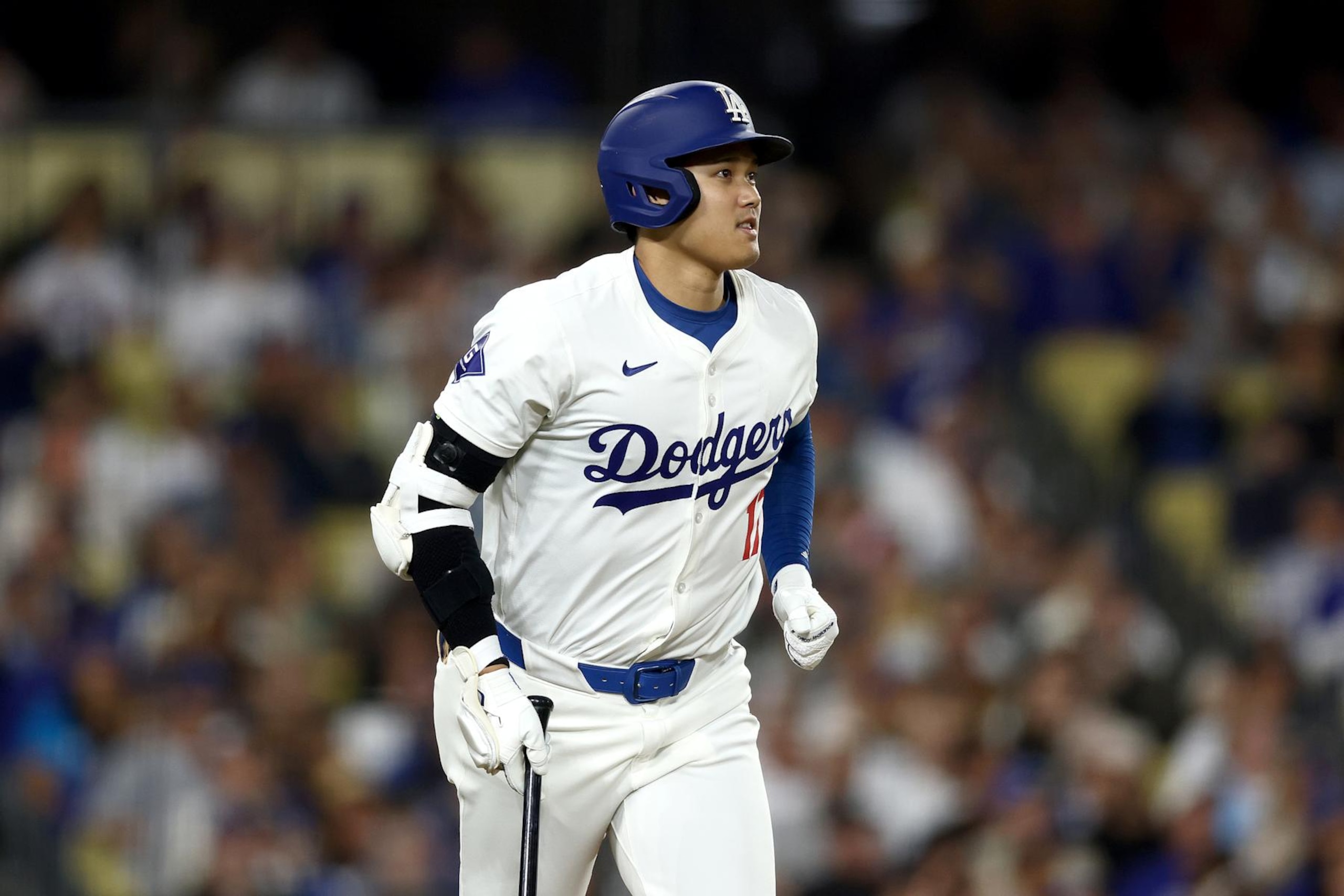 LOS ANGELES, CALIFORNIA - AUGUST 29: Shohei Ohtani #17 of the Los Angeles Dodgers looks on during the sixth inning against the Baltimore Orioles at Dodger Stadium on August 29, 2024 in Los Angeles, California. (Photo by Katelyn Mulcahy/Getty Images) LOS ANGELES, CALIFORNIA - AUGUST 29: Shohei Ohtani #17 of the Los Angeles Dodgers looks on during the sixth inning against the Baltimore Orioles at Dodger Stadium on August 29, 2024 in Los Angeles, California. (Photo by Katelyn Mulcahy/Getty Images)