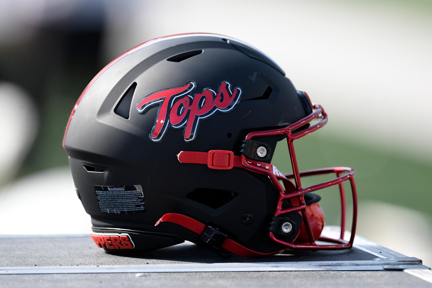 BLOOMINGTON, IN - SEPTEMBER 17: A Western Kentucky Hilltoppers helmet sits on the sidelines before the college football game between the Western Kentucky Hilltoppers and the Indiana Hoosiers on September 17, 2022, at Memorial Stadium in Bloomington, Indiana. (Photo by Michael Allio/Icon Sportswire via Getty Images)