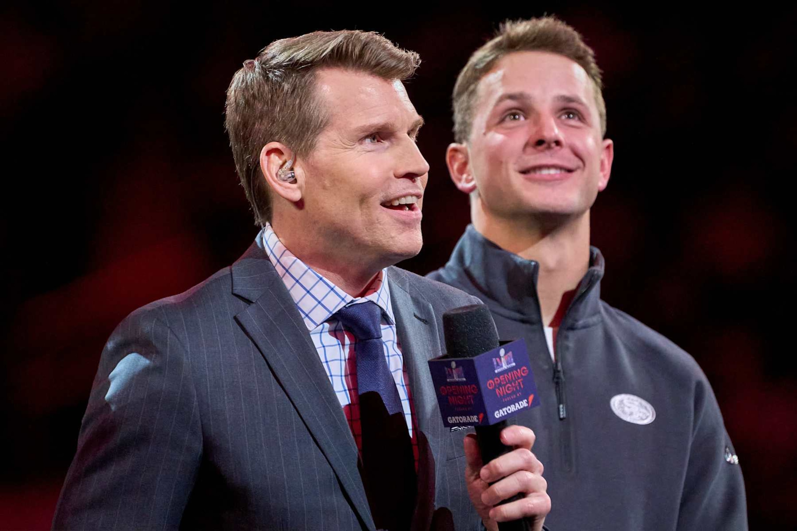 LAS VEGAS, NEVADA - FEBRUARY 5: NFL Network host Scott Hanson speaks during Super Bowl LVIII Opening Night at Allegiant Stadium ahead of Super Bowl LVIII on February 5, 2024 in Las Vegas, Nevada. (Photo by Robin Alam/ISI Photos/Getty Images)