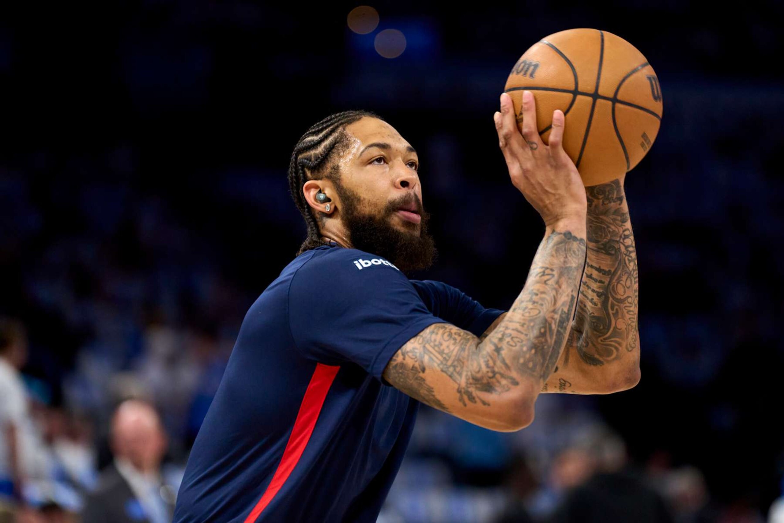 OKLAHOMA CITY, OKLAHOMA - APRIL 21: Brandon Ingram #14 of the New Orleans Pelicans warms up before tipoff against the Oklahoma City Thunder in game one of the Western Conference First Round Playoffs at the Paycom Center on April 21, 2024 in Oklahoma City, Oklahoma. NOTE TO USER: User expressly acknowledges and agrees that, by downloading and or using this photograph, User is consenting to the terms and conditions of the Getty Images License Agreement.  (Photo by Cooper Neill/Getty Images)