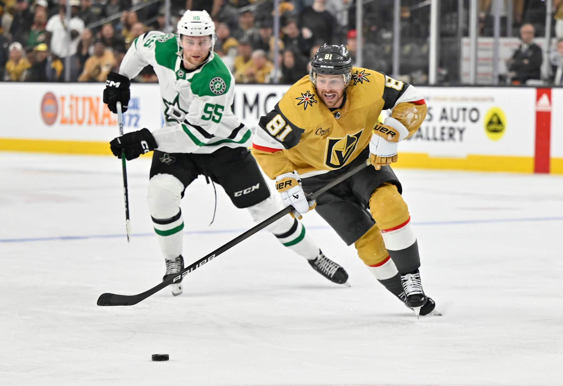 LAS VEGAS, NEVADA - MAY 03: Jonathan Marchessault #81 of the Vegas Golden Knights skates during the third period against the Dallas Stars in Game Six of the First Round of the 2024 Stanley Cup Playoffs at T-Mobile Arena on May 03, 2024 in Las Vegas, Nevada.  (Photo by David Becker/NHLI via Getty Images)