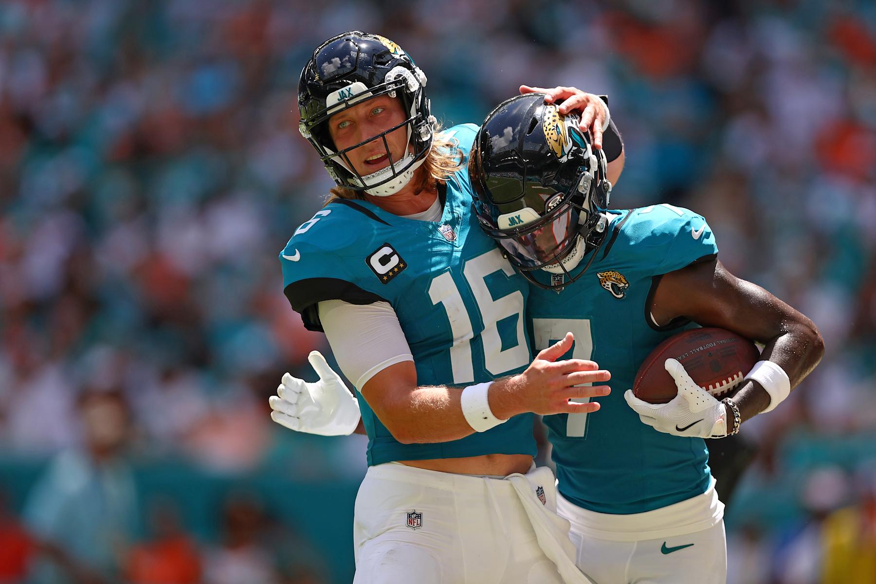 MIAMI GARDENS, FLORIDA - SEPTEMBER 08: <<enter caption here>> at Hard Rock Stadium on September 08, 2024 in Miami Gardens, Florida. (Photo by Megan Briggs/Getty Images)