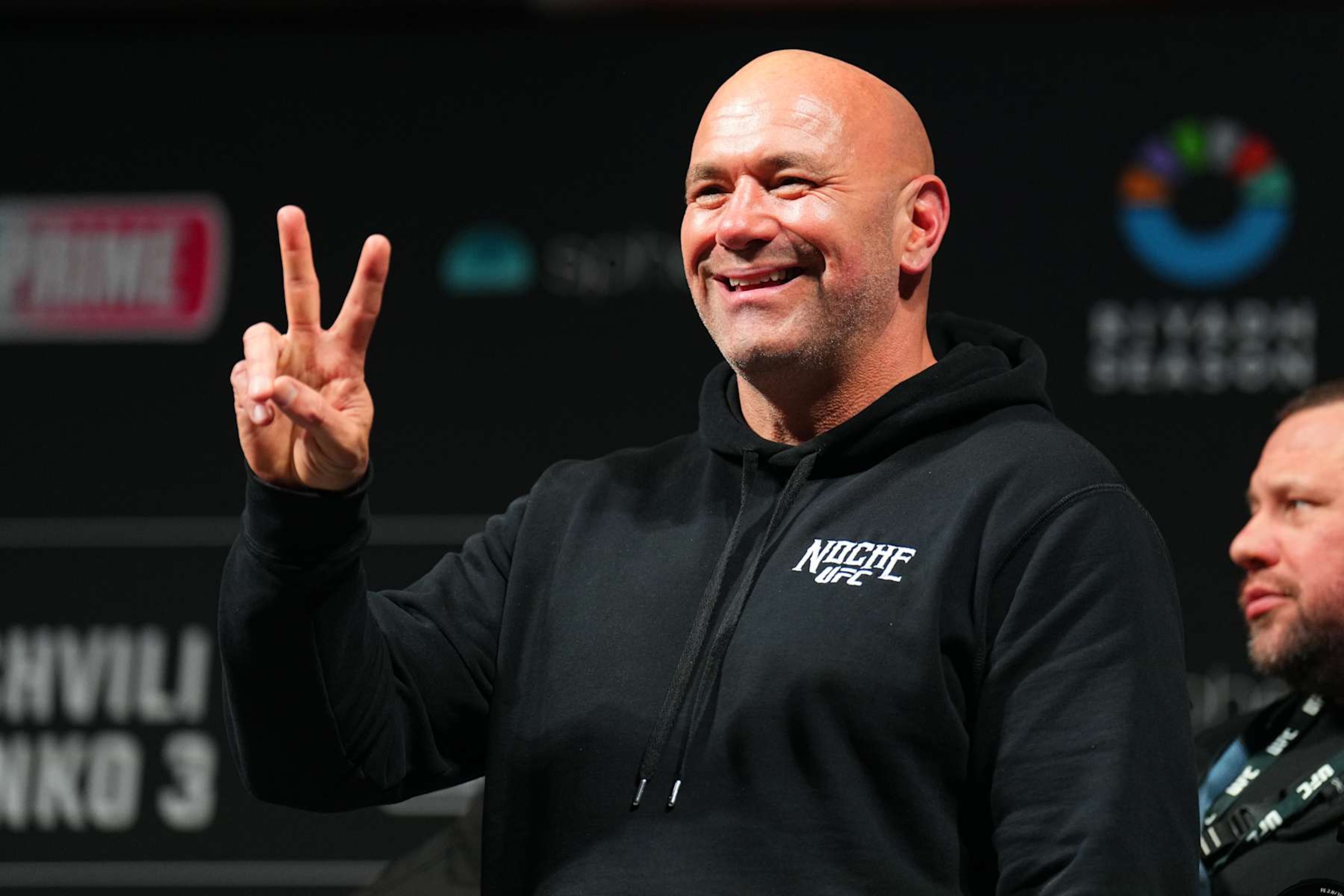 LAS VEGAS, NEVADA - SEPTEMBER 13: UFC CEO Dana White is seen on stage during the UFC 306 at Riyadh Season Noche UFC Ceremonial Weigh-in at Sphere on September 13, 2024 in Las Vegas, Nevada.  (Photo by Chris Unger/Zuffa LLC)