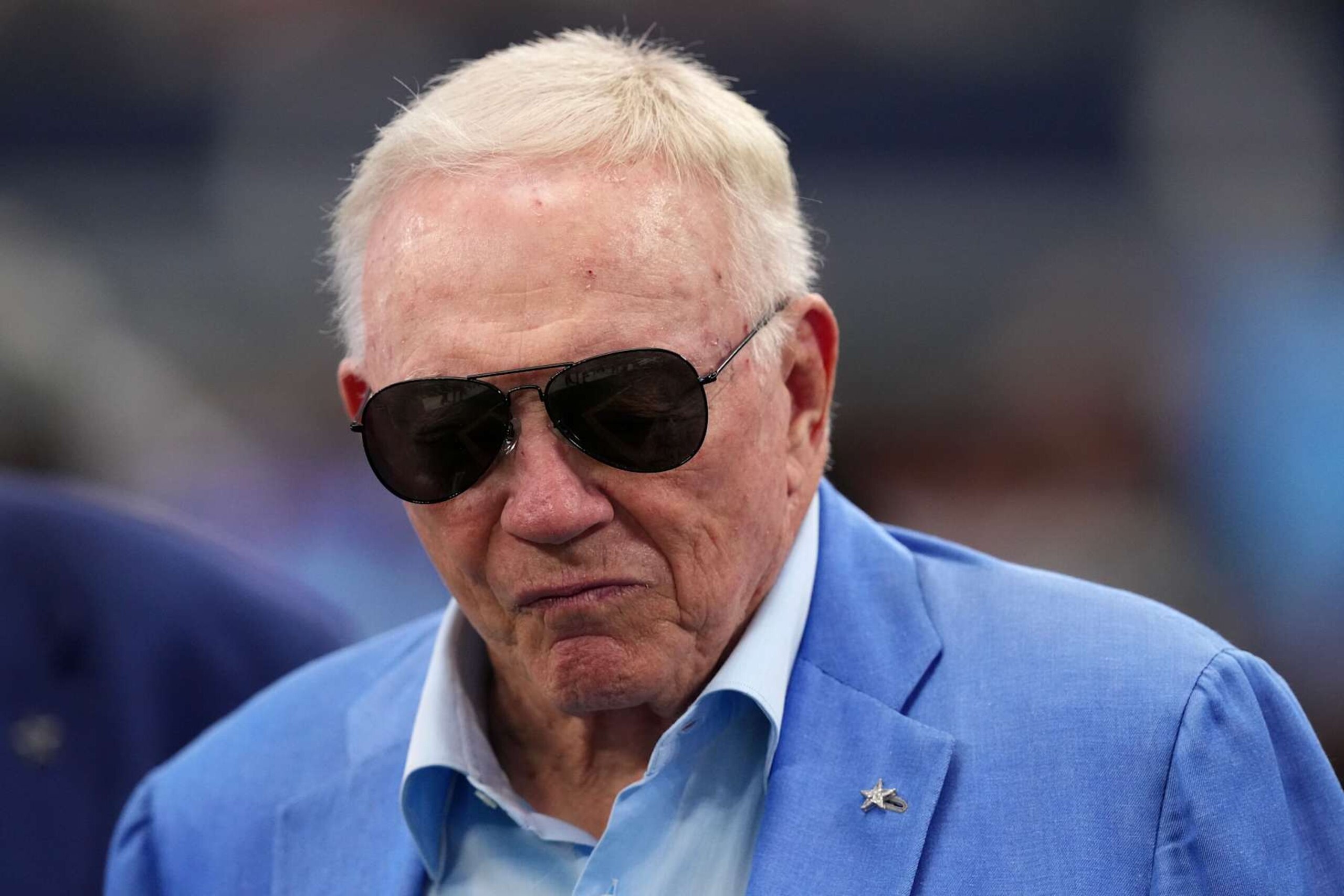 ARLINGTON, TEXAS - AUGUST 24: Dallas Cowboys owner Jerry Jones looks on before a preseason game against the Los Angeles Chargers at AT&T Stadium on August 24, 2024 in Arlington, Texas. (Photo by Sam Hodde/Getty Images)