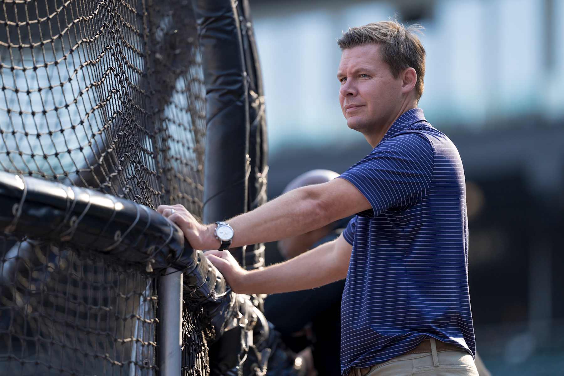 CHICAGO, ILLINOIS - SEPTEMBER 13: General manager Chris Getz of the Chicago White Sox looks on during batting practice before a game between the Oakland Athletics and the Chicago White Sox at Guaranteed Rate Field on September 13, 2024 in Chicago, Illinois. (Photo by Matt Dirksen/Getty Images)